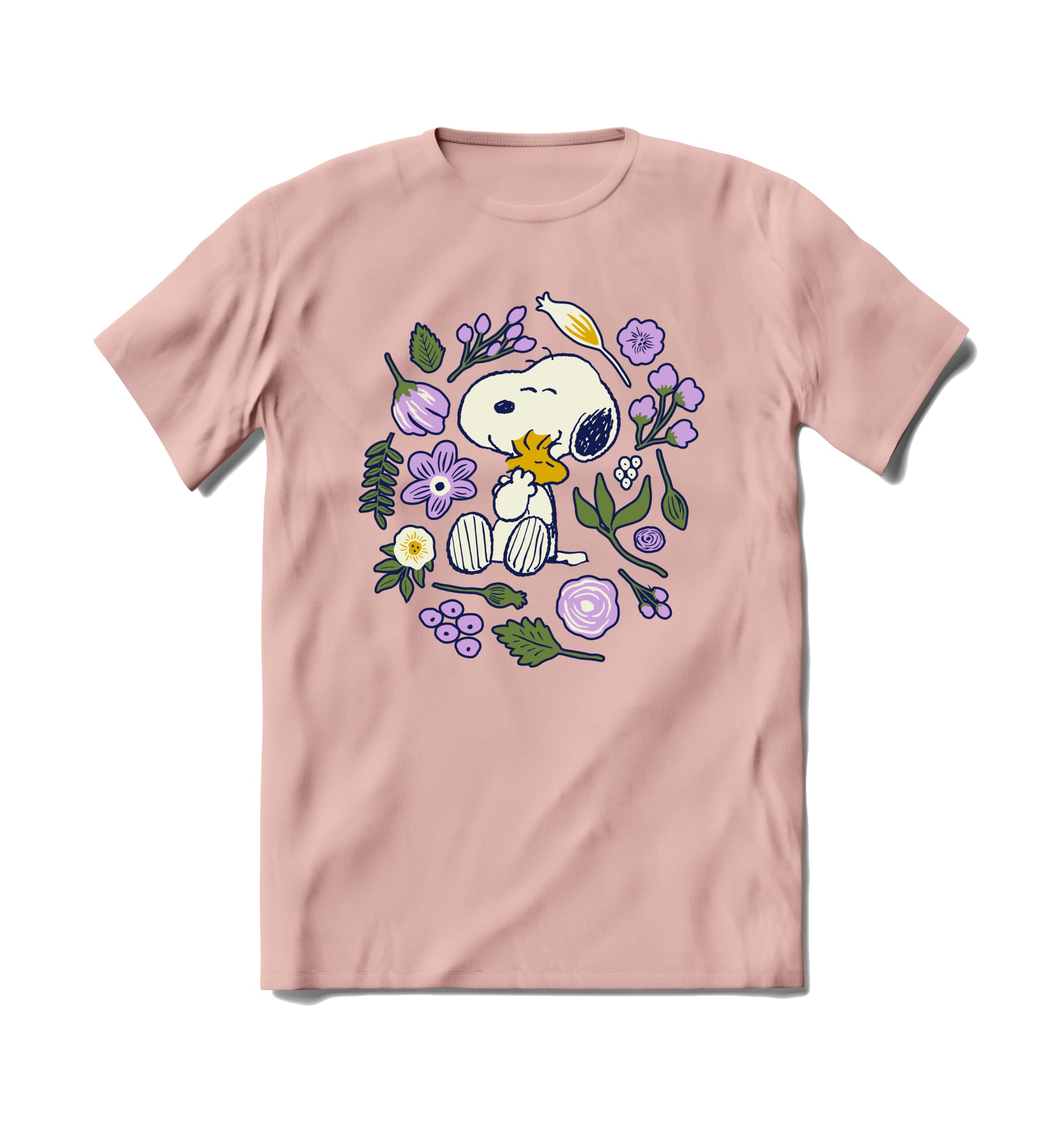 BRIEF INSANITY Peanuts Snoopy Floral Love Unisex Short Sleeve Sleep Shirt