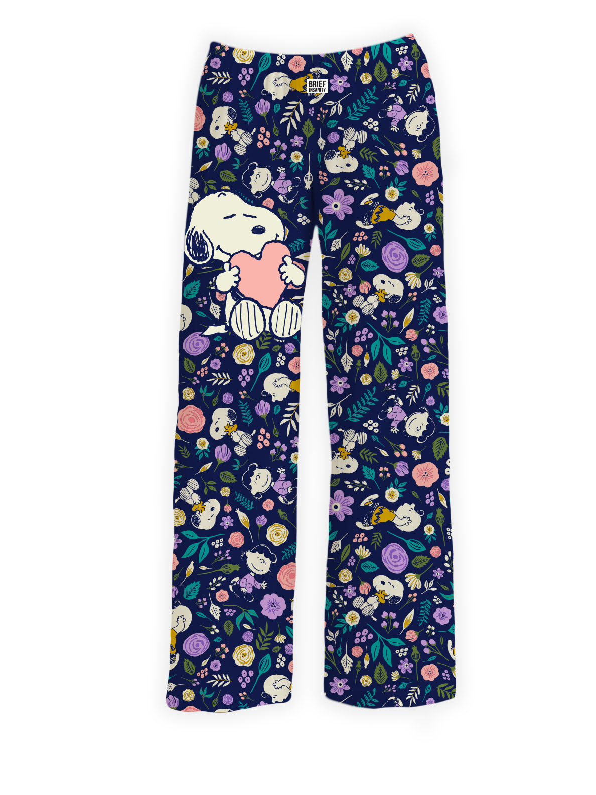BRIEF INSANITY Snoopy Floral Love Pajama Lounge Pants