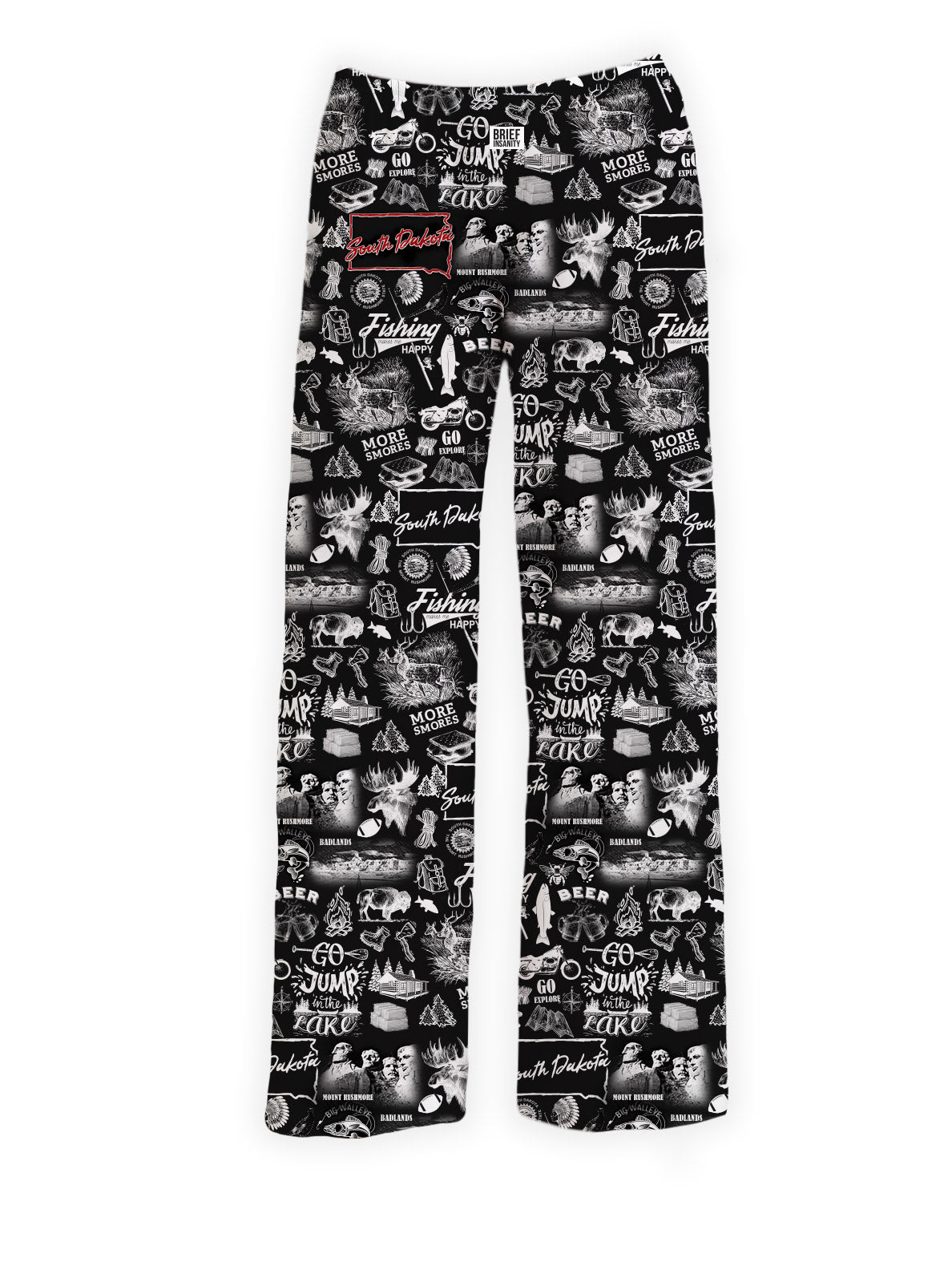 BRIEF INSANITY South Dakota Chalkboard Lounge Pants