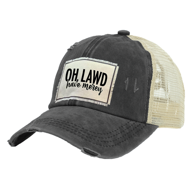 BRIEF INSANITY Lawd Have Mercy - Vintage Distressed Trucker Adult Hat