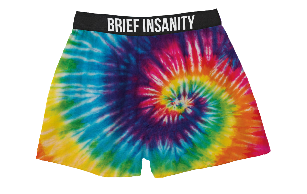 BRIEF INSANITY Rainbow Tie-Dye Boxer Shorts
