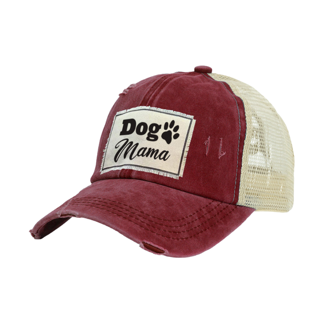 BRIEF INSANITY Dog mama - Vintage Distressed Trucker Adult Hat