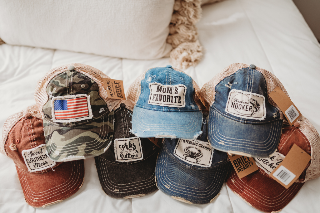 BRIEF INSANITY Vintage Distressed Trucker Adult Hats