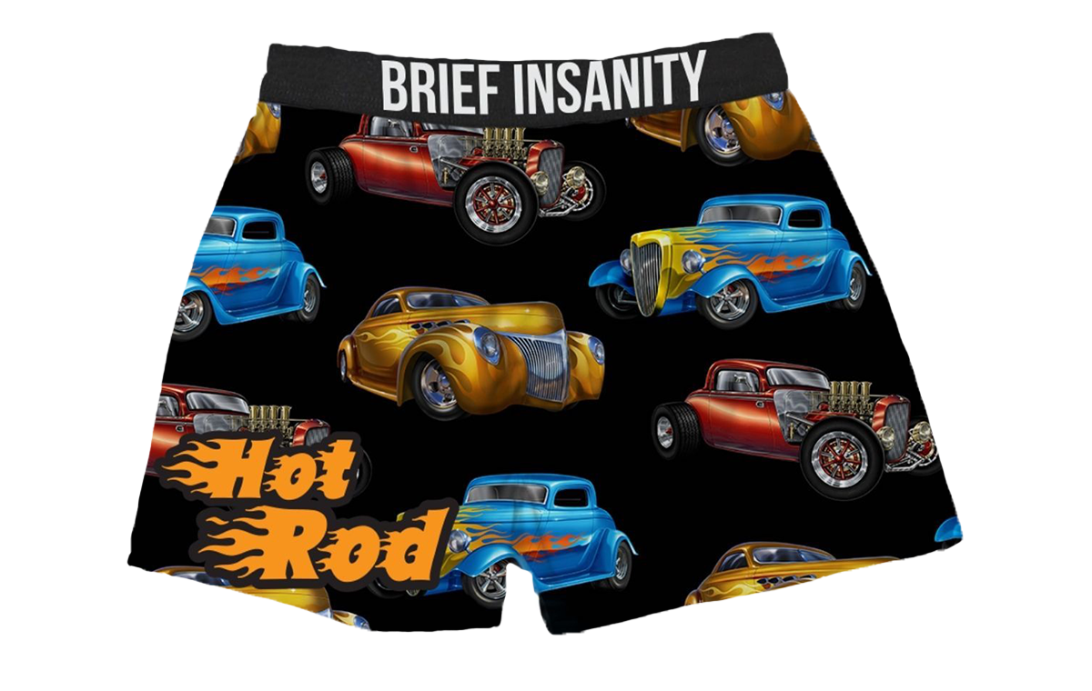 BRIEF INSANITY Hot Rod Boxer Shorts