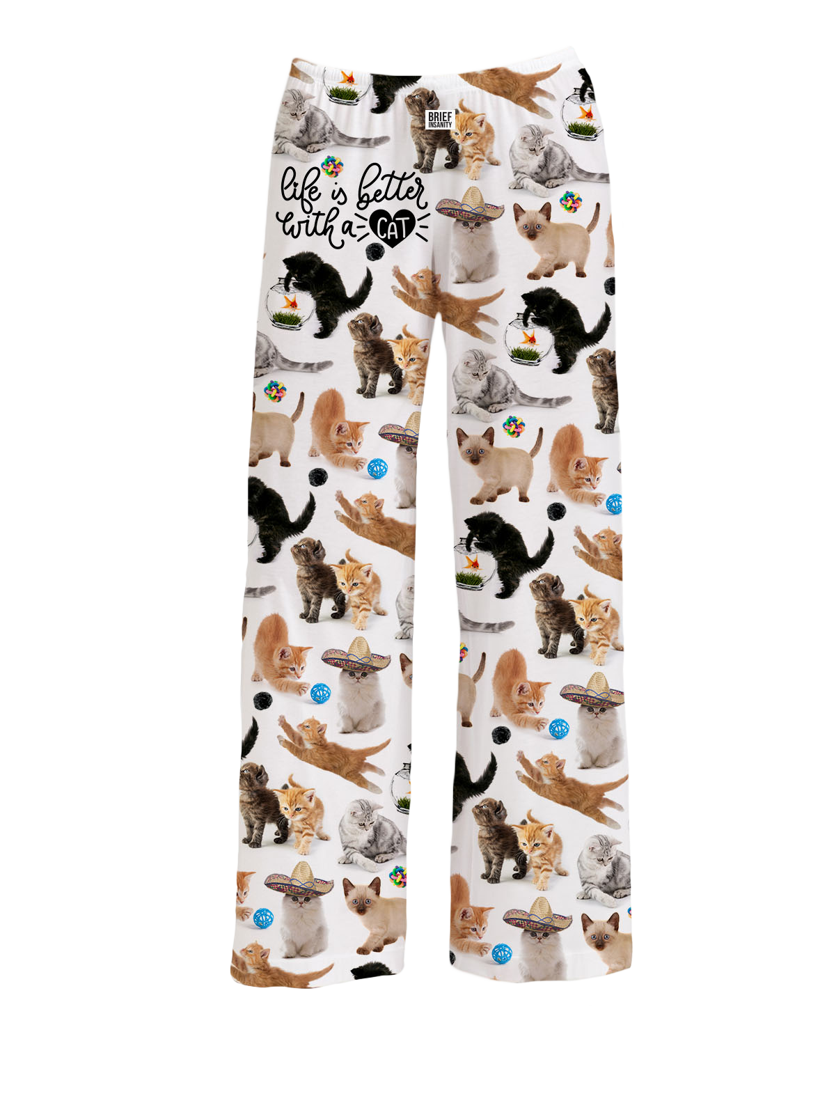 BRIEF INSANITY Life Is Better With A Cat Pajama Lounge Pants