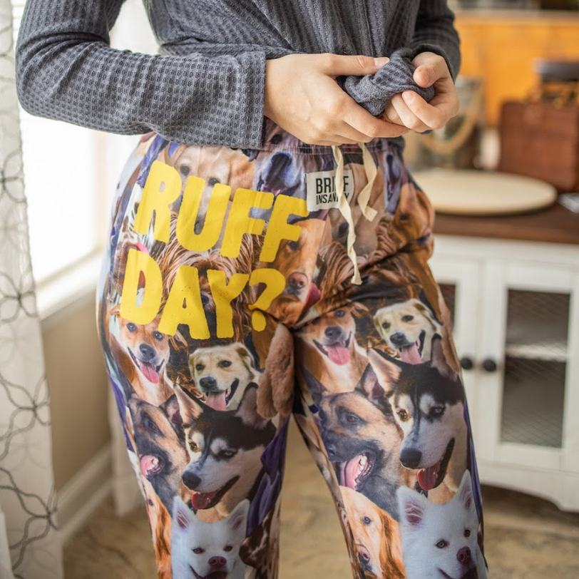 Ruff Day Dog Pajama Lounge Pants side/front angle view
