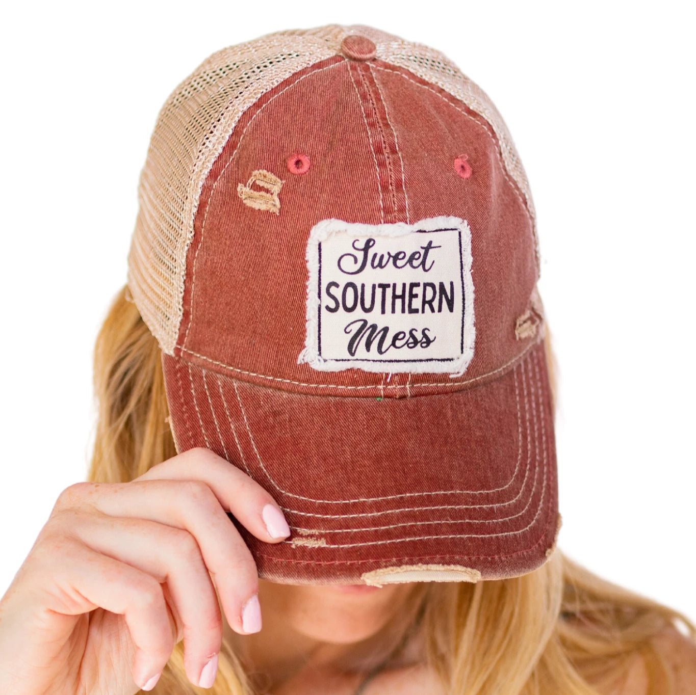 Sweet Southern Mess Vintage Distressed Trucker Hat