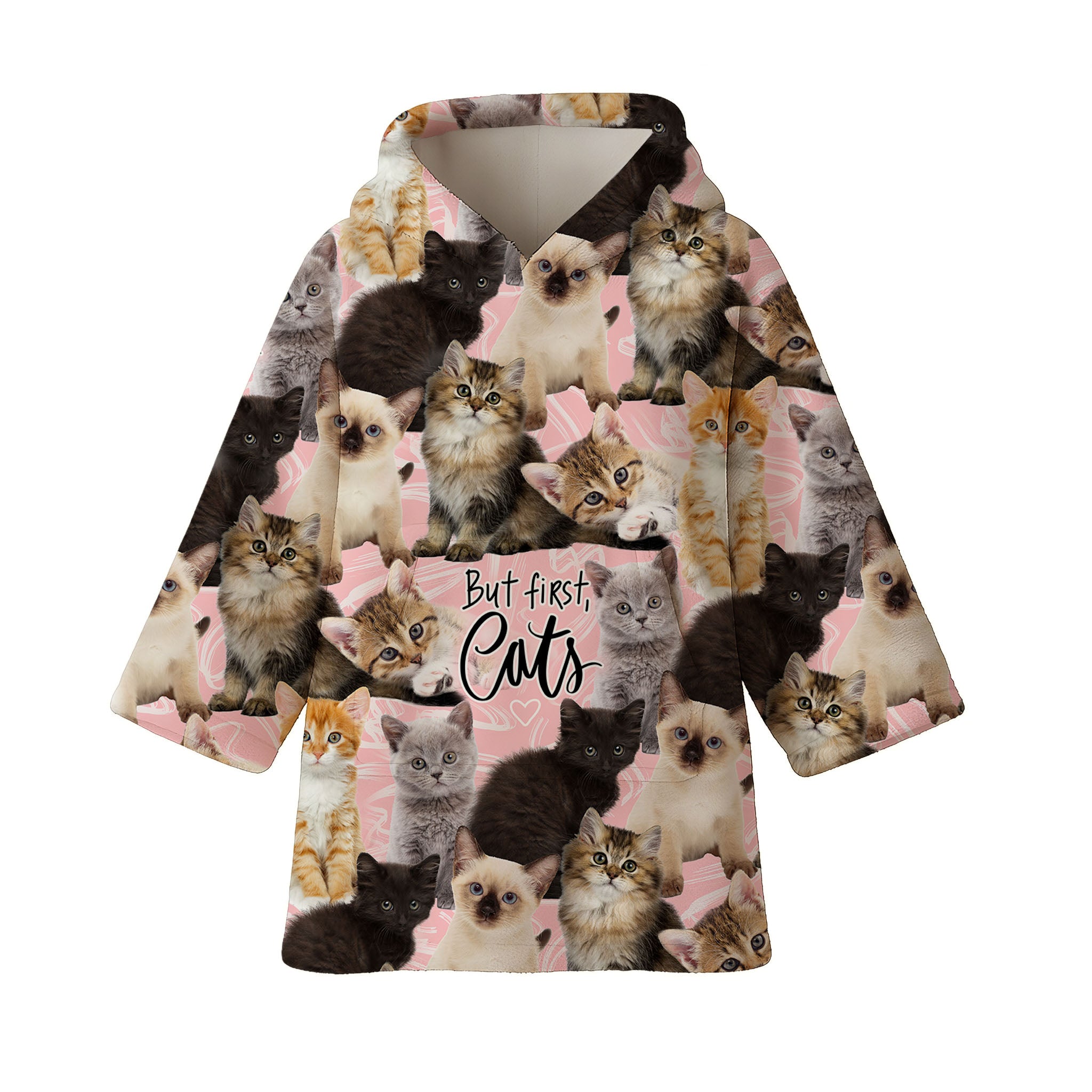 But First Cats Blanket Hoodie