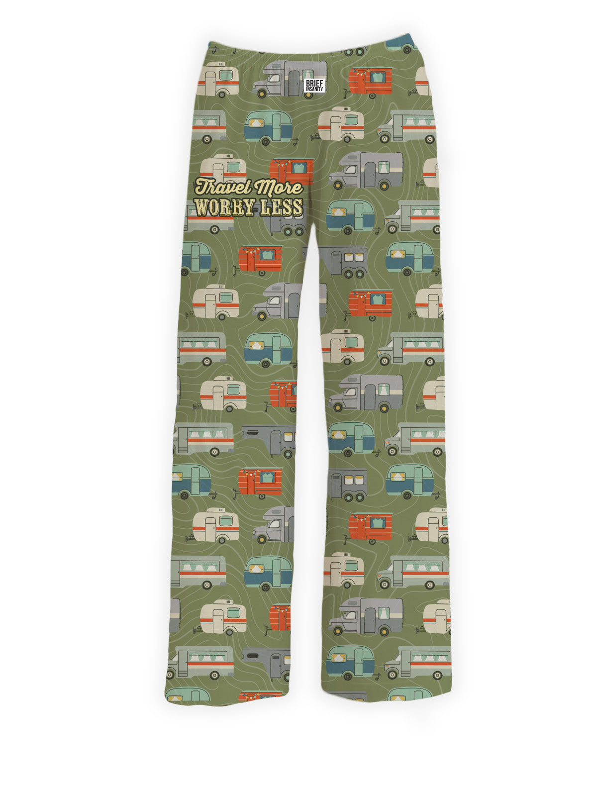 BRIEF INSANITY's Travel More Worry Less Pajama Lounge Pants