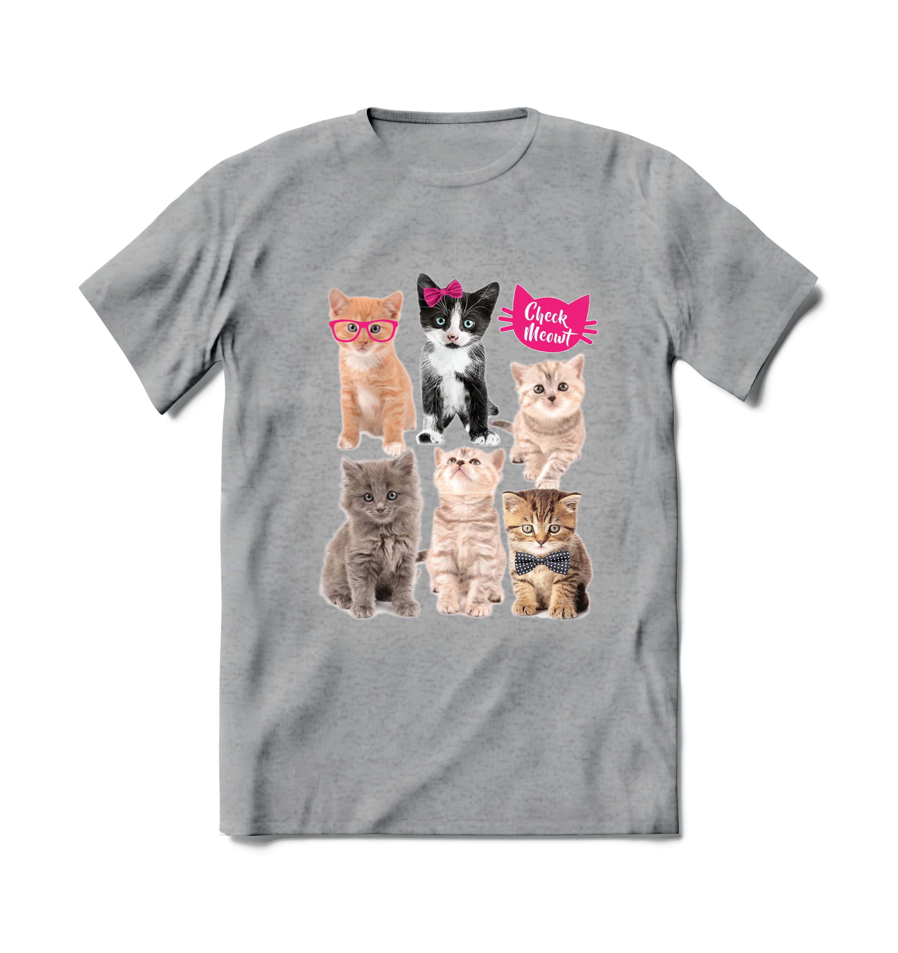 BRIEF INSANITY Check Meowt Short Sleeve T-shirt