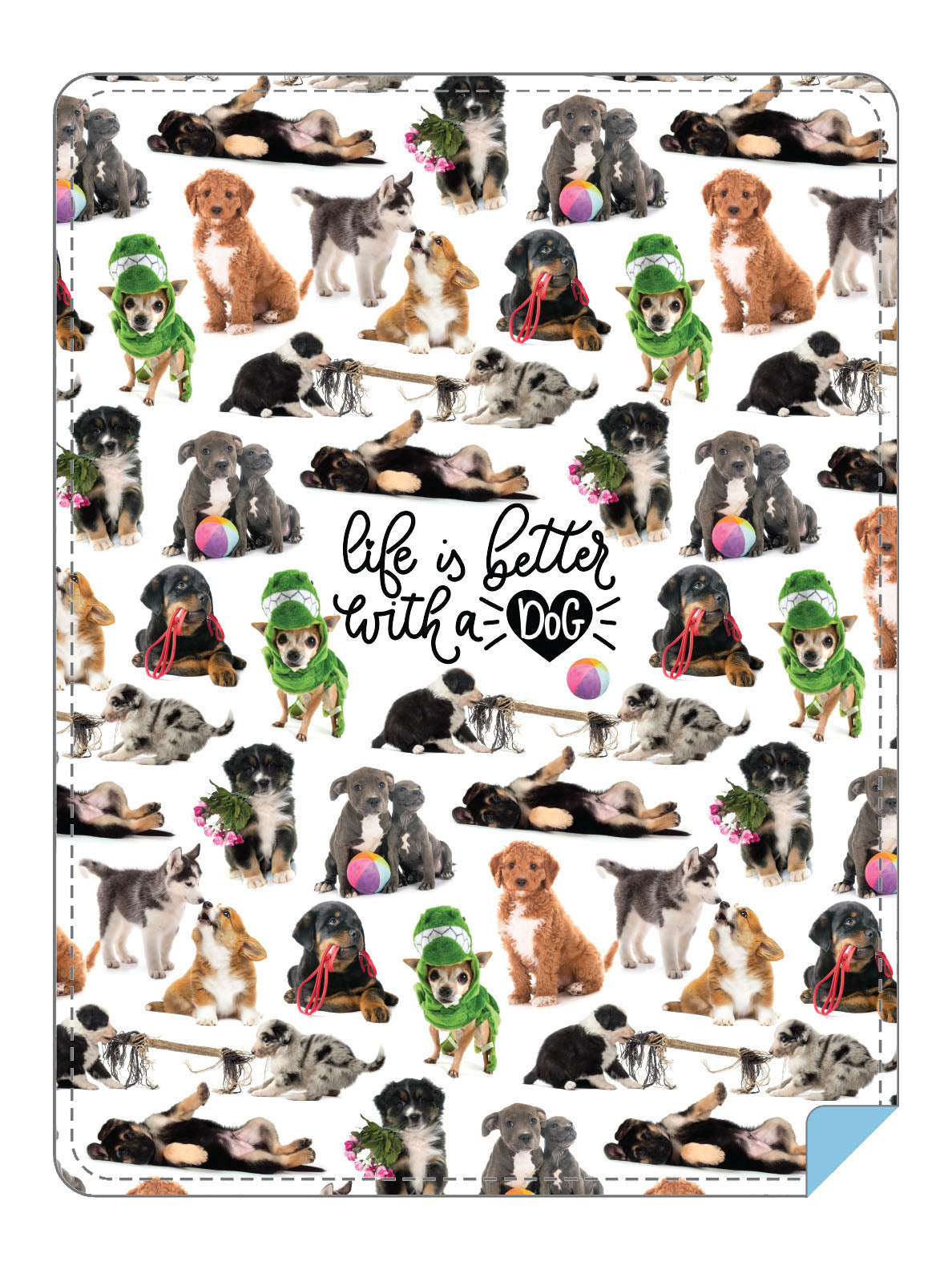 BRIEF INSANITY Life Is Better With A Dog throw blanket