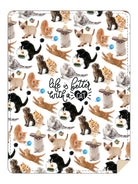 BRIEF INSANITY Life Is Better with A Cat Throw Blanket close up image of pattern