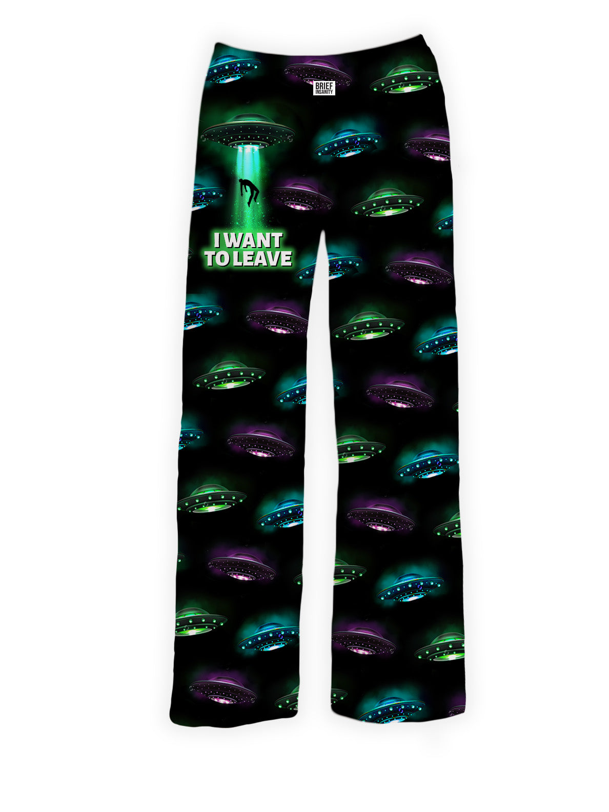 BRIEF INSANITY's Alien I Want To Leave Pajama Lounge Pants