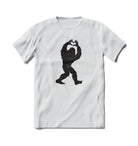 BRIEF INSANITY Bigfoot Love Sign Short Sleeve T-shirt