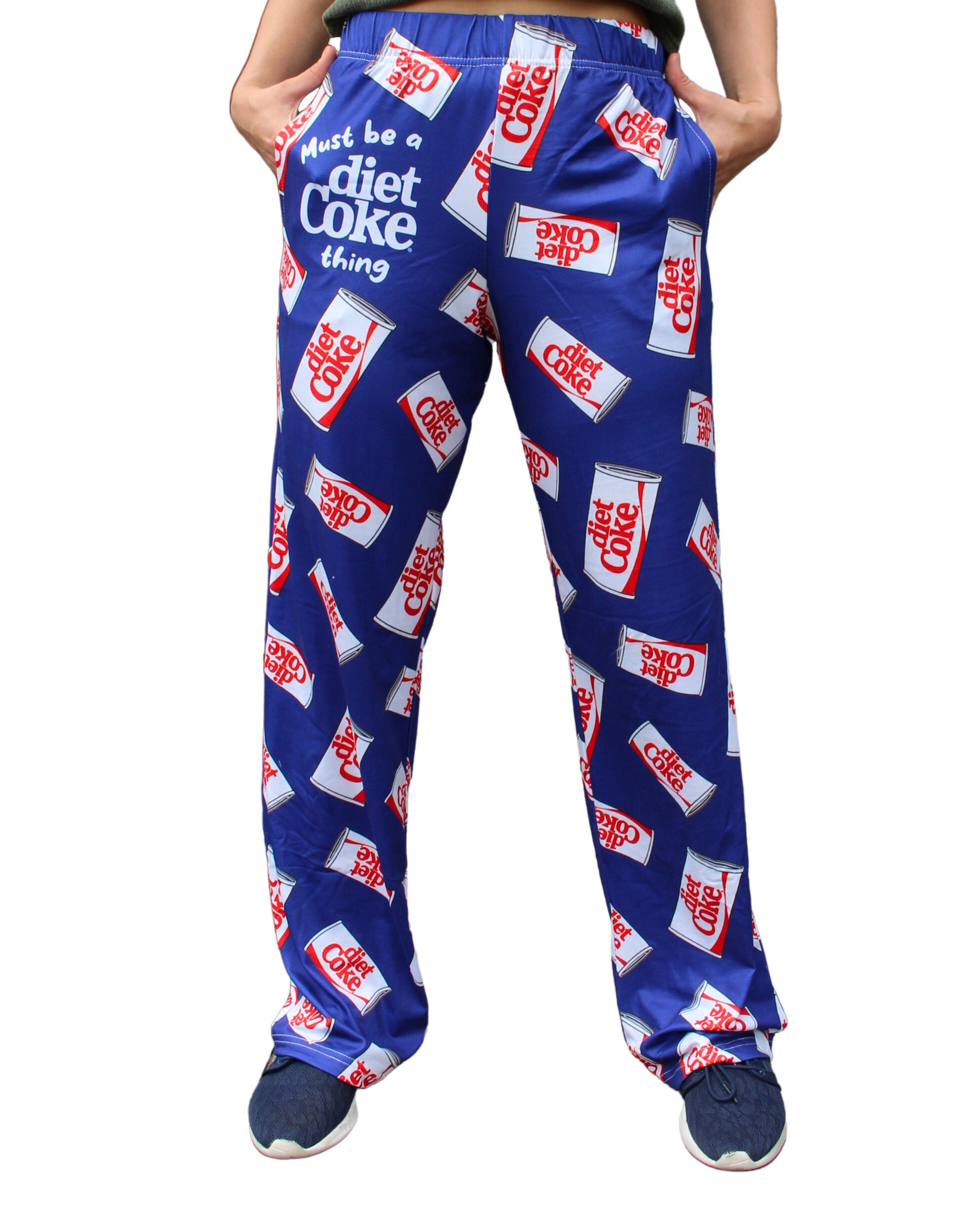 Diet Coke Pajama Lounge Pants on model front view