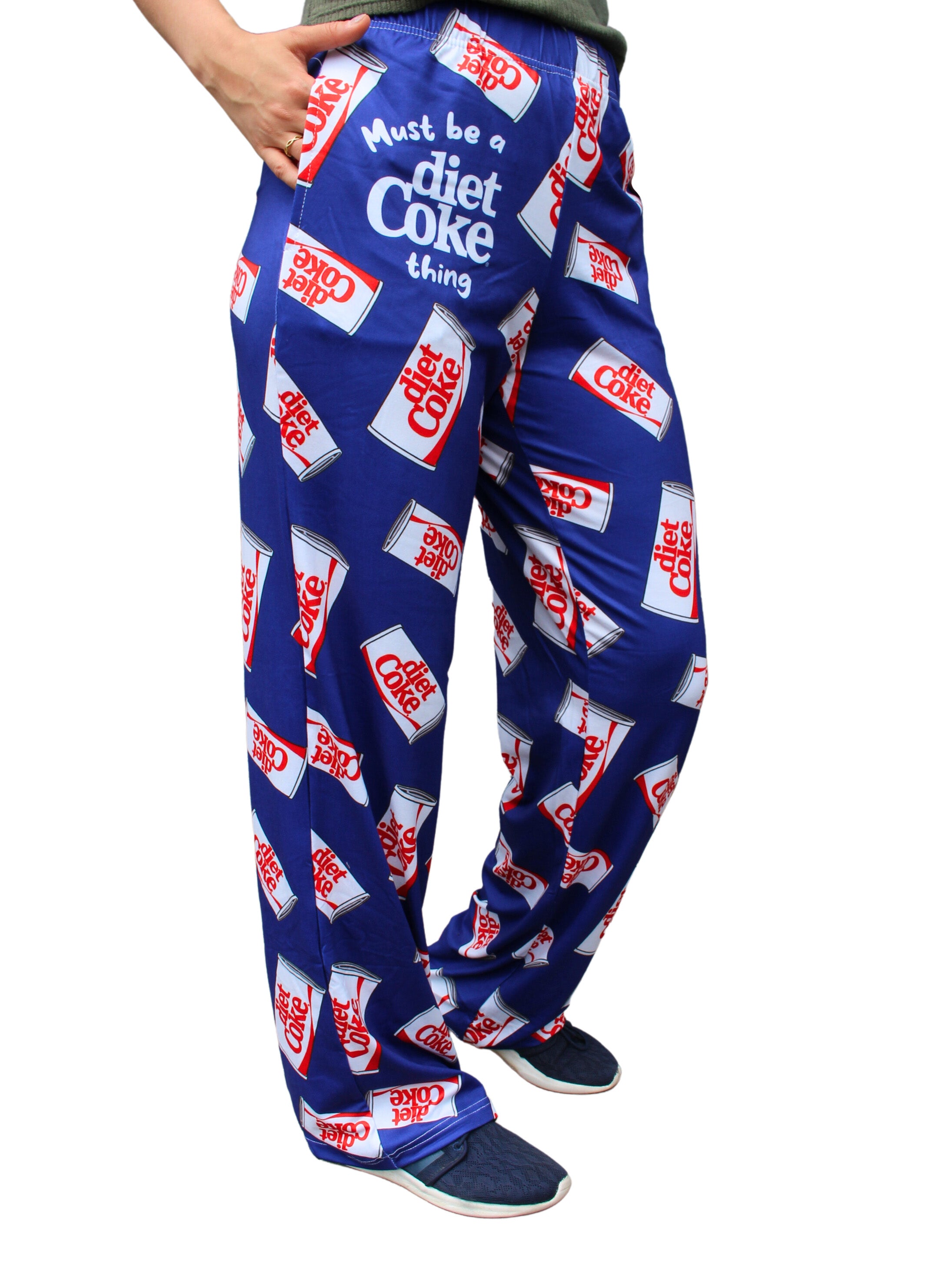 Diet Coke Pajama Lounge Pants on model right side view
