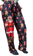 Coca-Cola Large Santa Pajama Lounge Pants on model right side view (waist down)