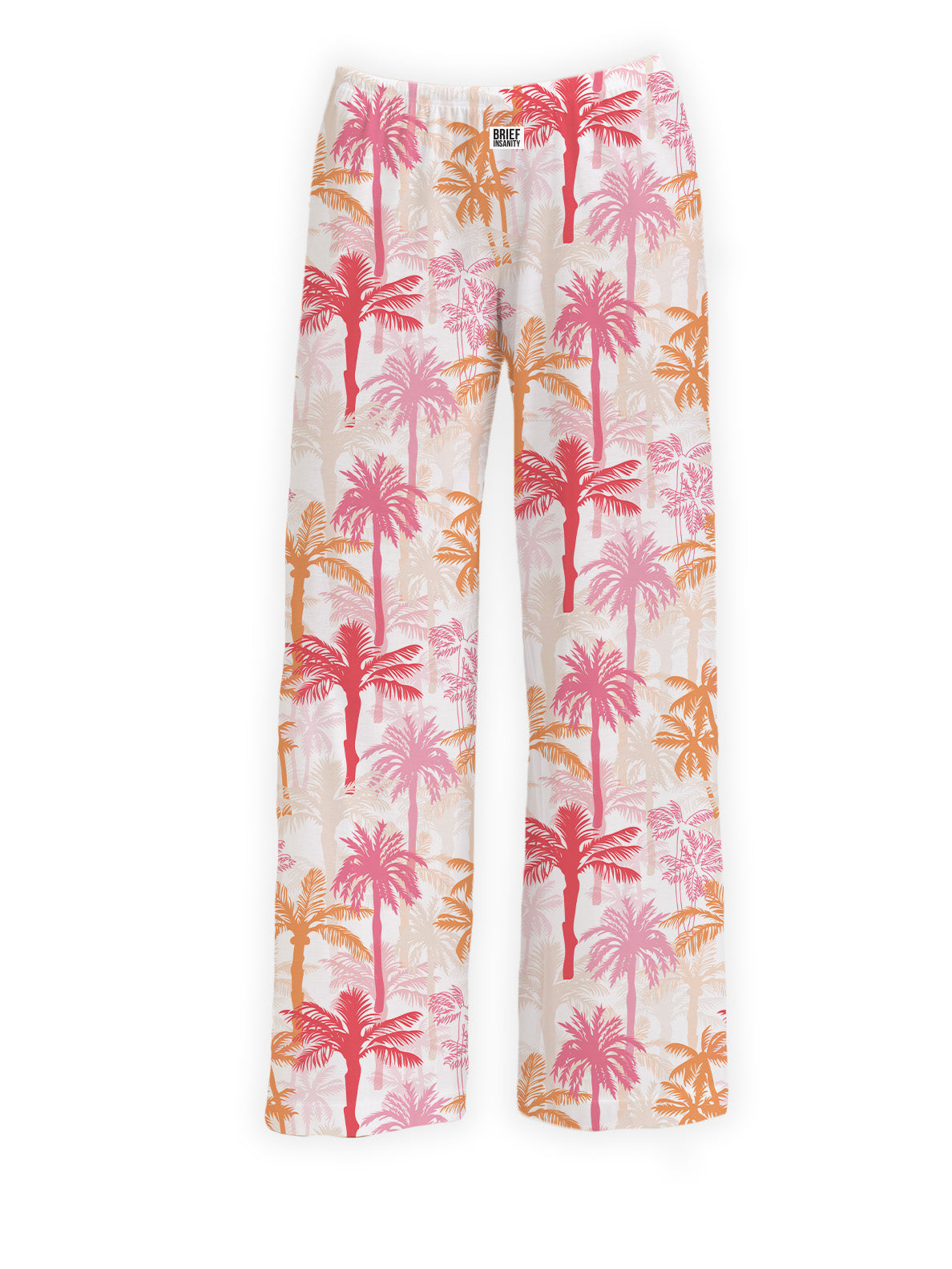 BRIEF INSANITY's Pink Palm Tree Pajama Lounge Pants