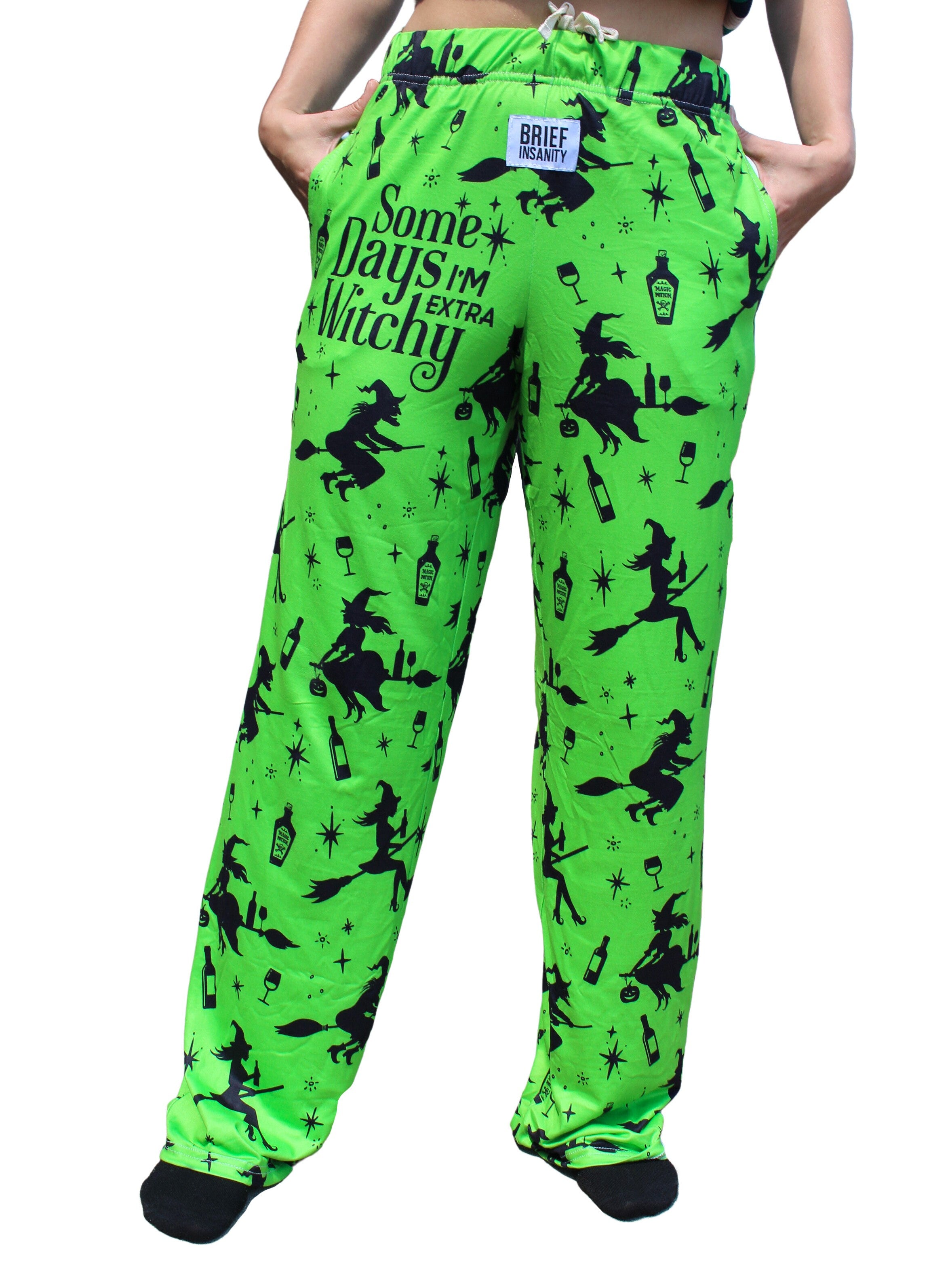 Some Days I'm Witchy pajama lounge pants front view (on model waist down)