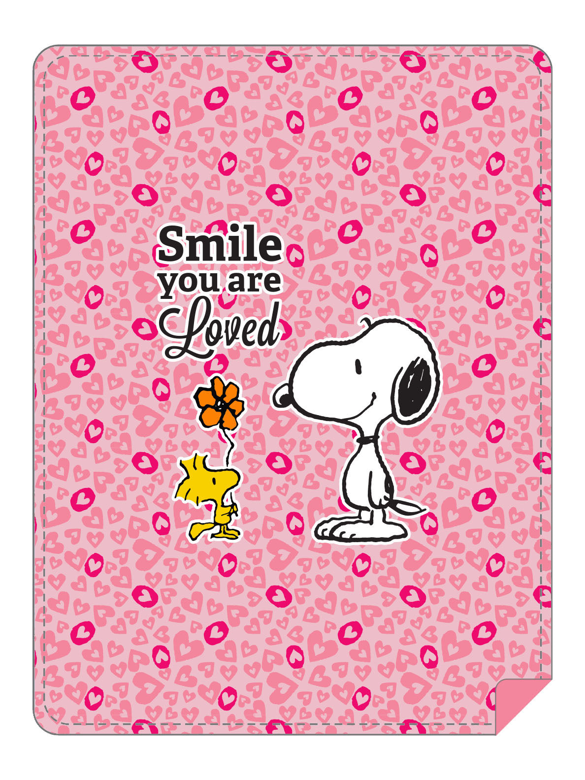 BRIEF INSANITY Snoopy Smile You Are Loved Throw Blanket