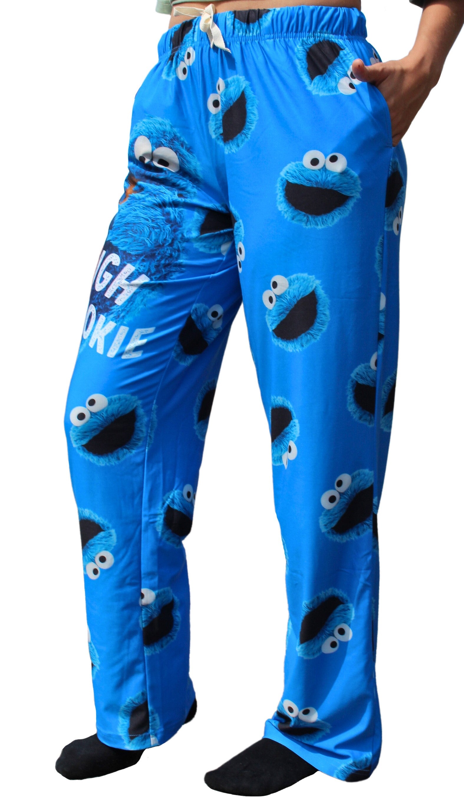 Tough Cookie Pajama Lounge Pants on model left side view (waist down)
