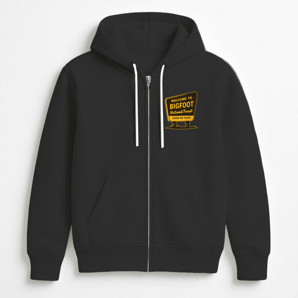 Bigfoot Sign Zip Up Hoodie