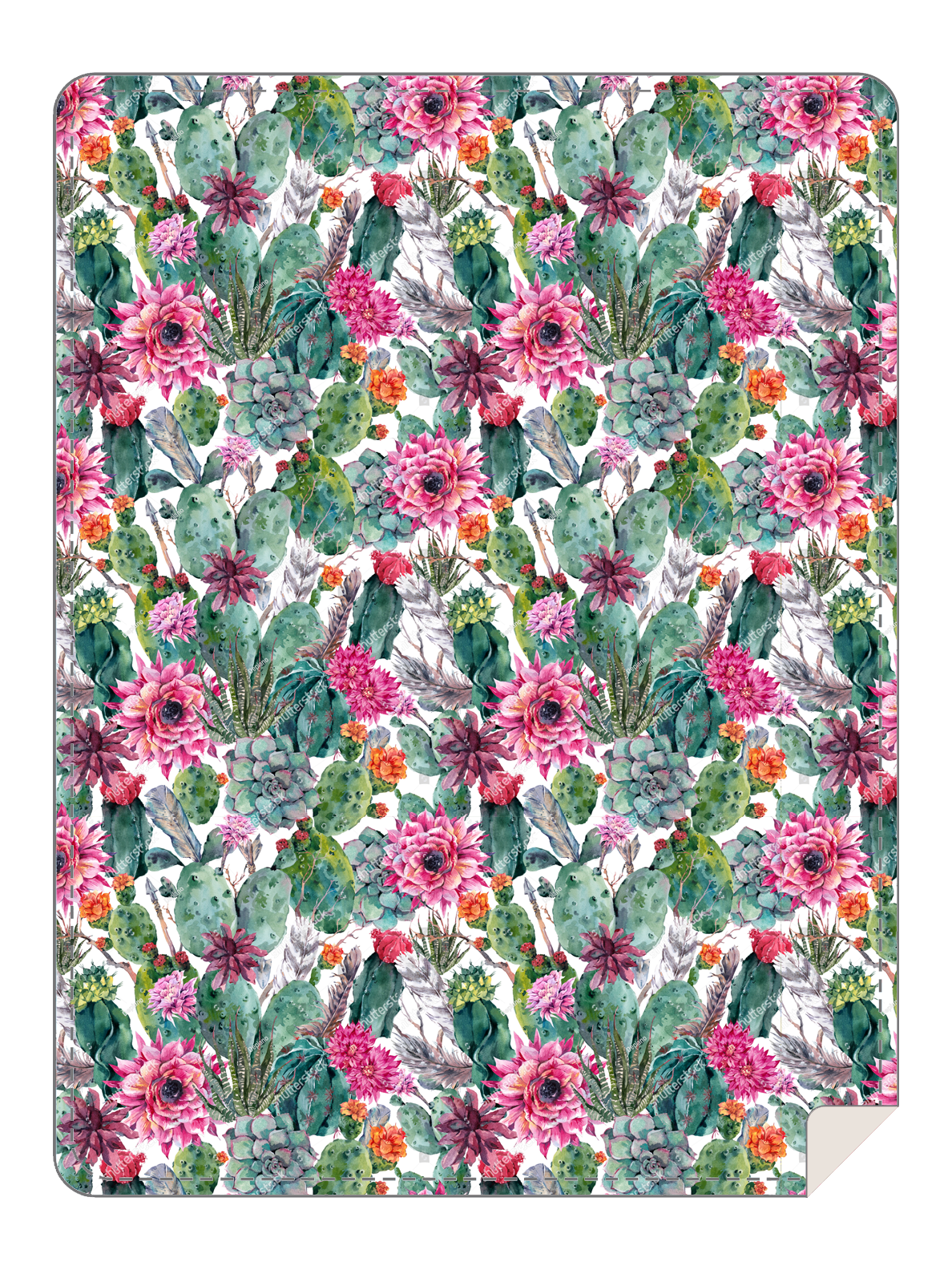 BRIEF INSANITY's Cactus Floral Throw Blanket
