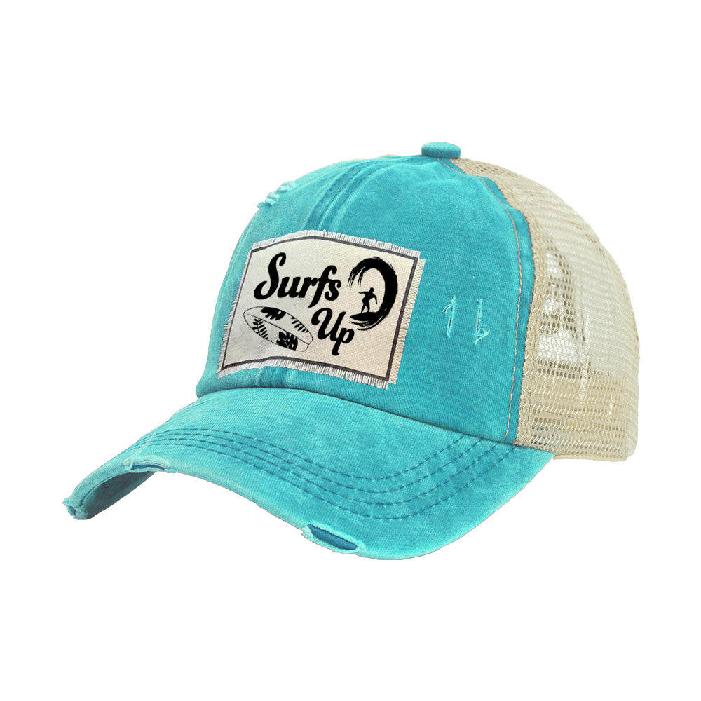 BRIEF INSANITY Surfs Up Vintage Distressed Trucker Adult Hat