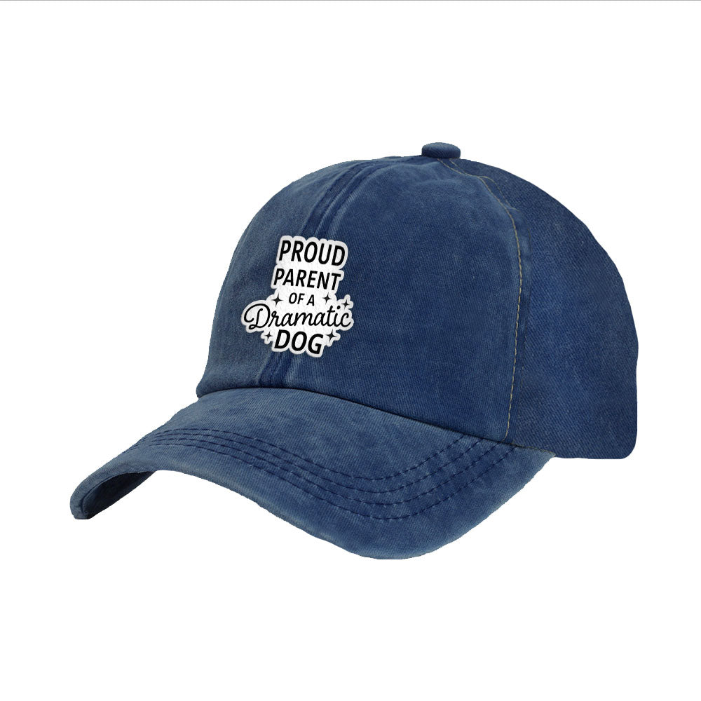 BRIEF INSANITY's Proud Parent of a Dramatic Dog Faux Suede Patch Adult Cap