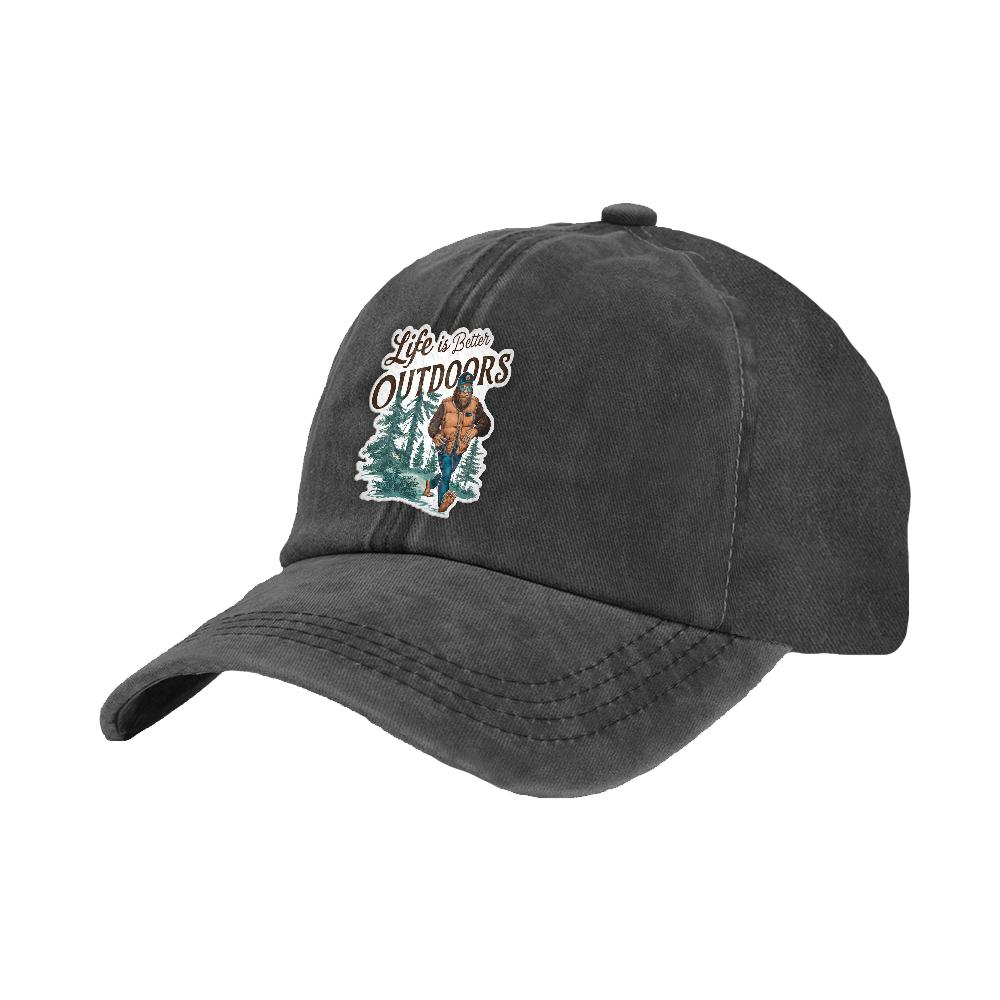 BRIEF INSANITY Life Outdoors Bigfoot Faux Suede Patch Adult Cap