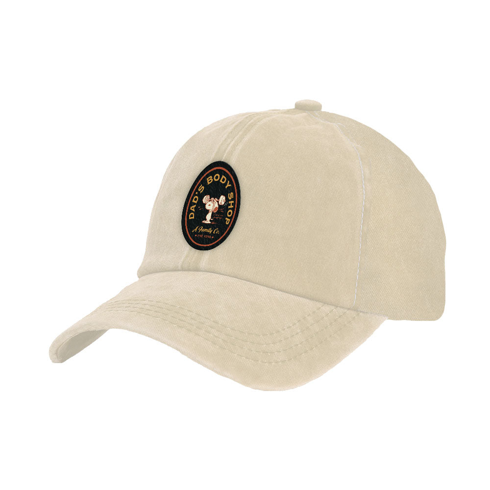 BRIEF INSANITY's Snoopy Dad's Body Shop Faux Suede Patch Adult Cap