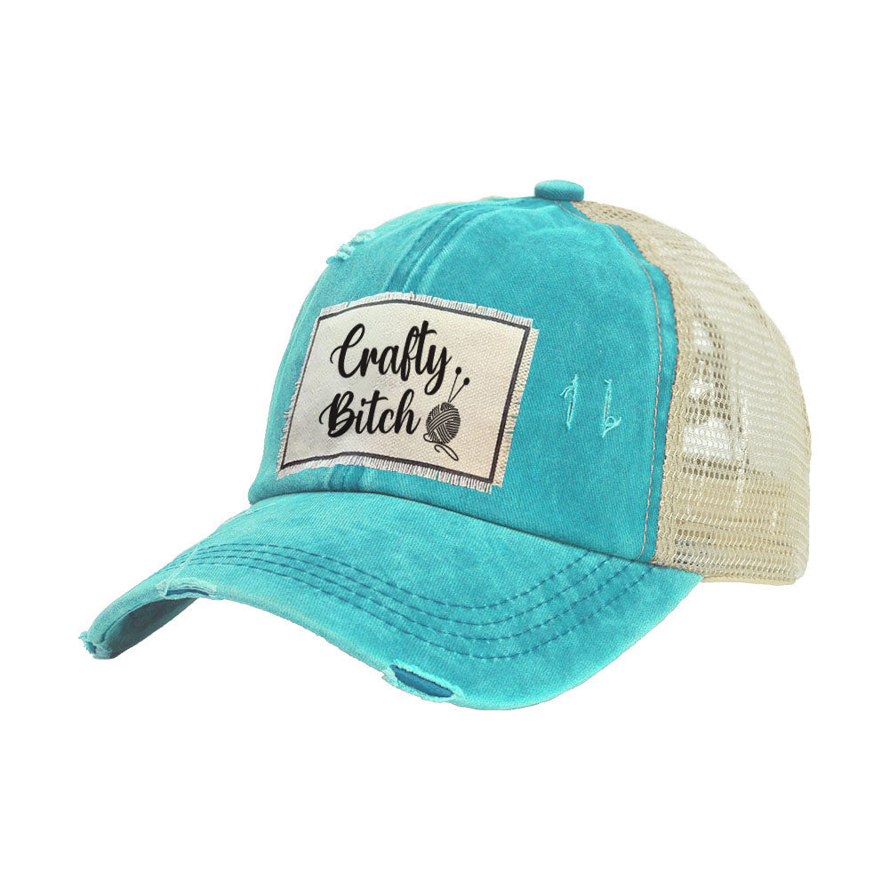 BRIEF INSANITY Crafty Bitch - Vintage Distressed Trucker Adult Hat