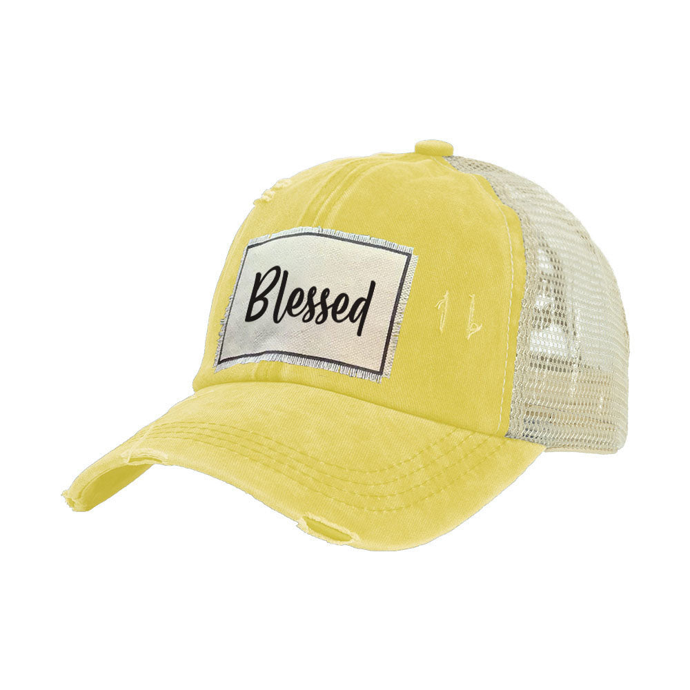 BRIEF INSANITY Blessed Vintage Distressed Trucker Adult Hat