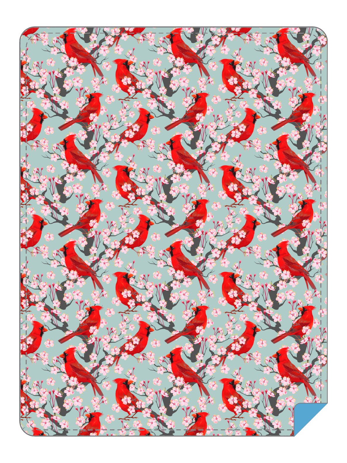 BRIEF INSANITY Snuggle Butt Cardinal Floral Plush Throw Blanket Graphic