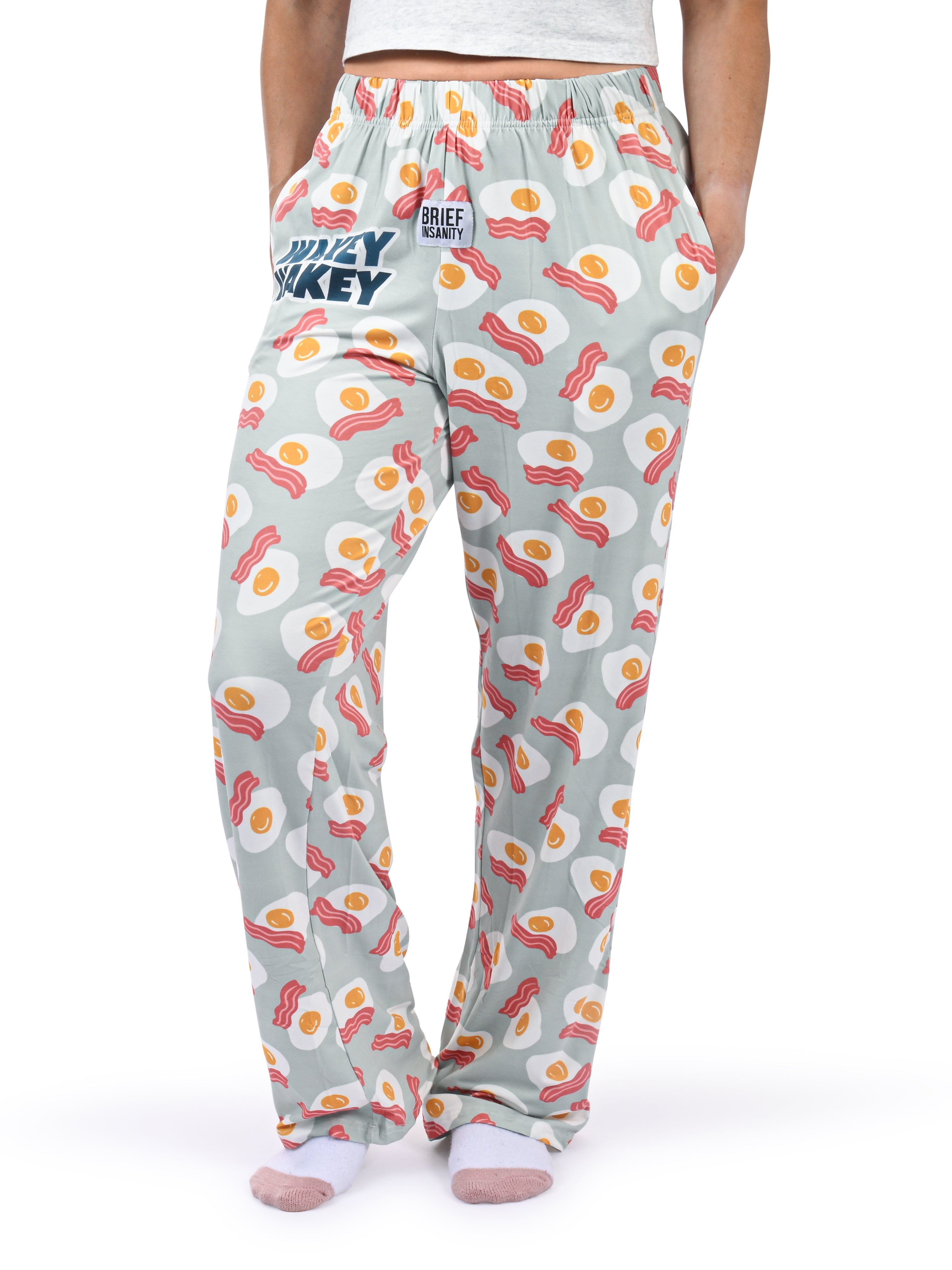 Eggs & Bacon Pajama Pants side angle view