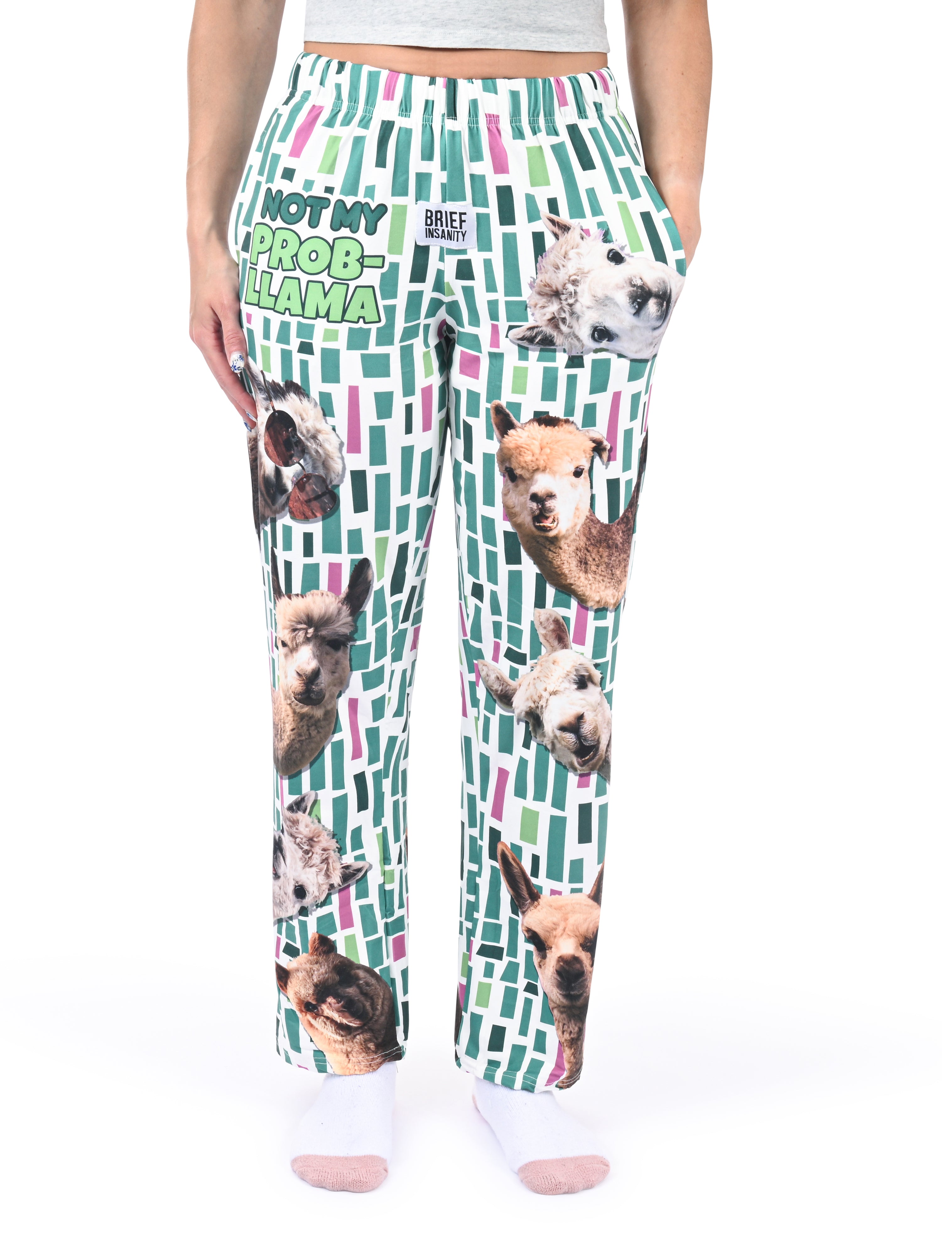 Not My Prob-Llama Pajama Pants front view