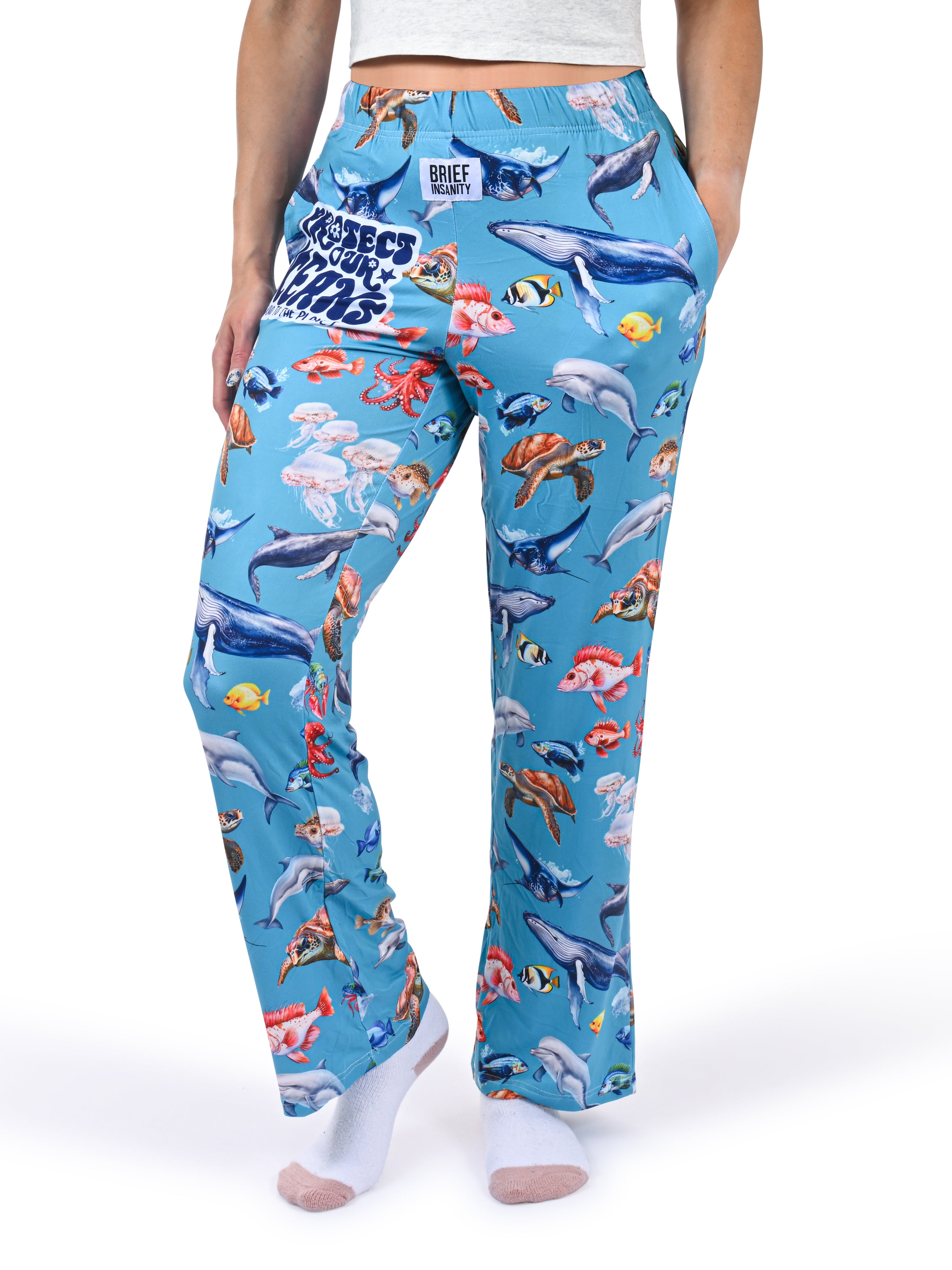 Protect Our Oceans Lounge Pants side angle view