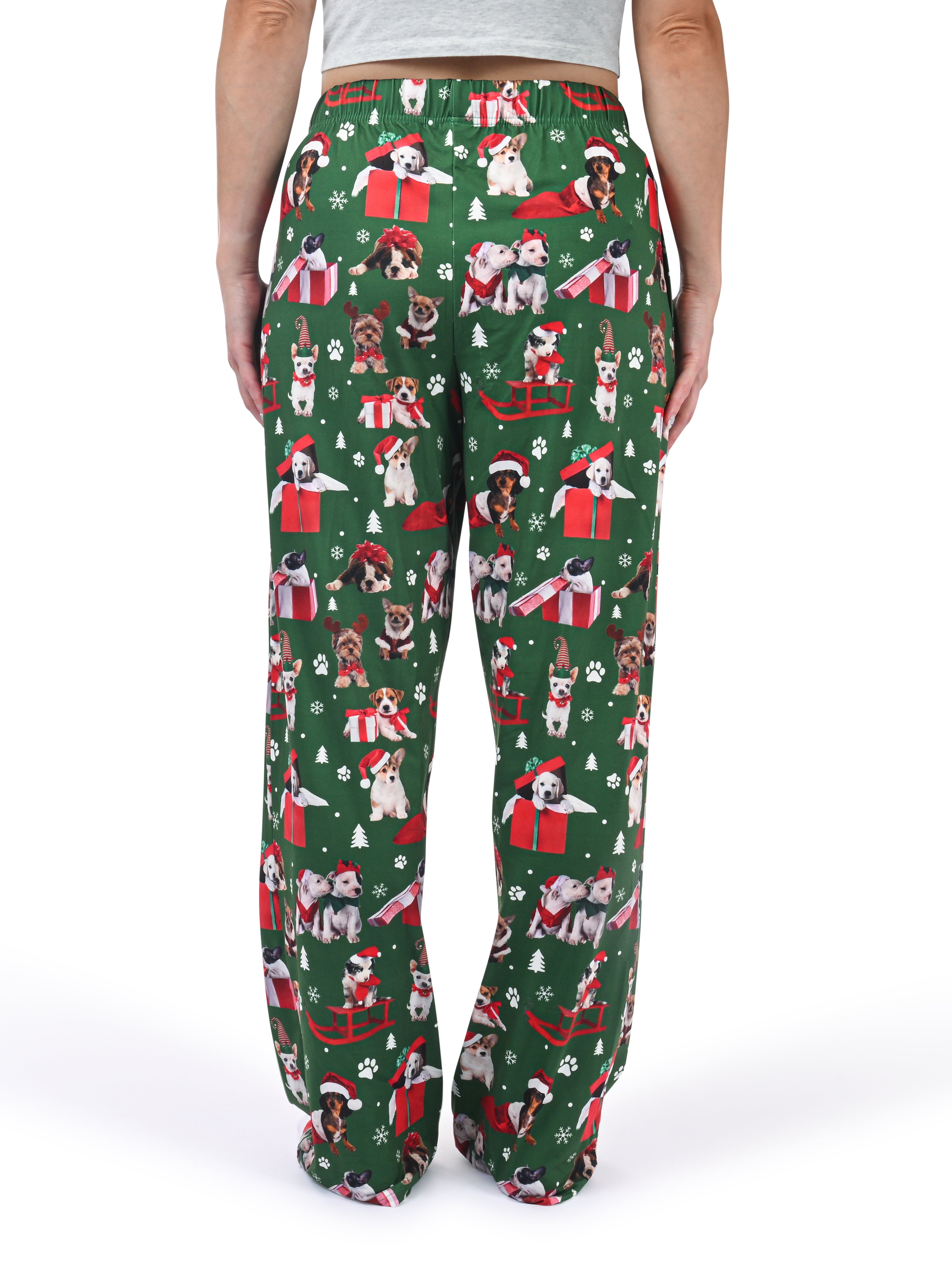 Here Comes Santa Paws Lounge Pants back view