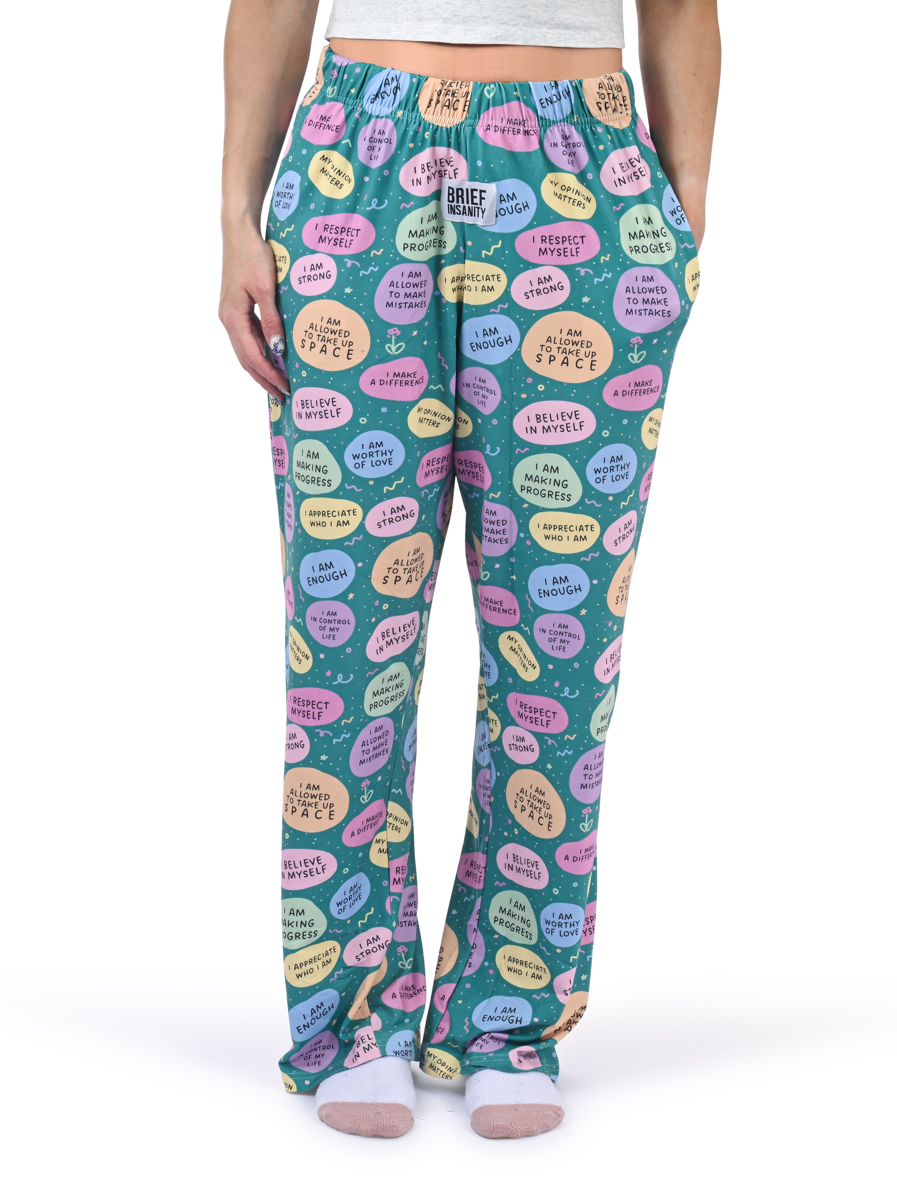Positive Affirmations Pajama Pants front view