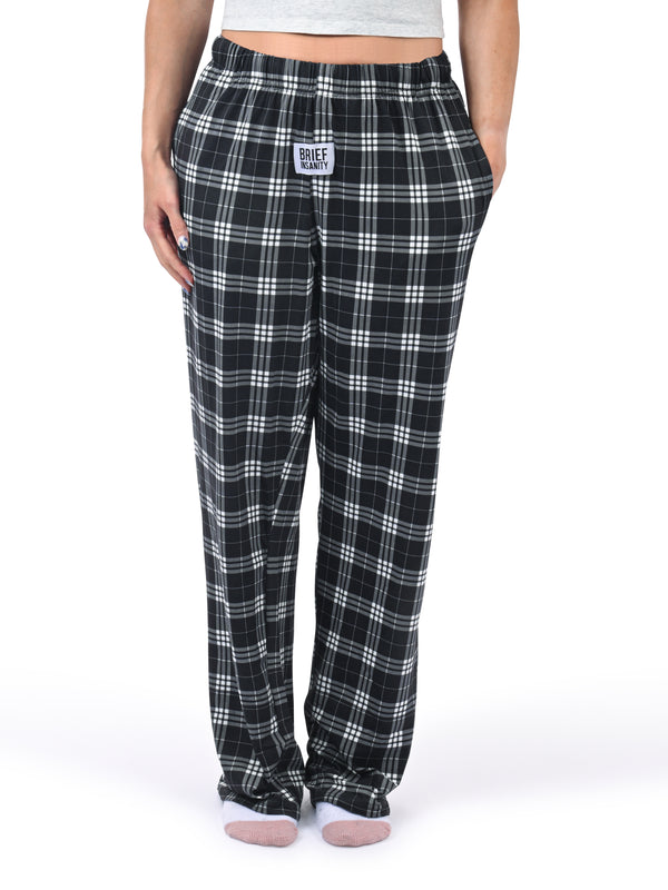 Black Plaid Pajama Pants front view