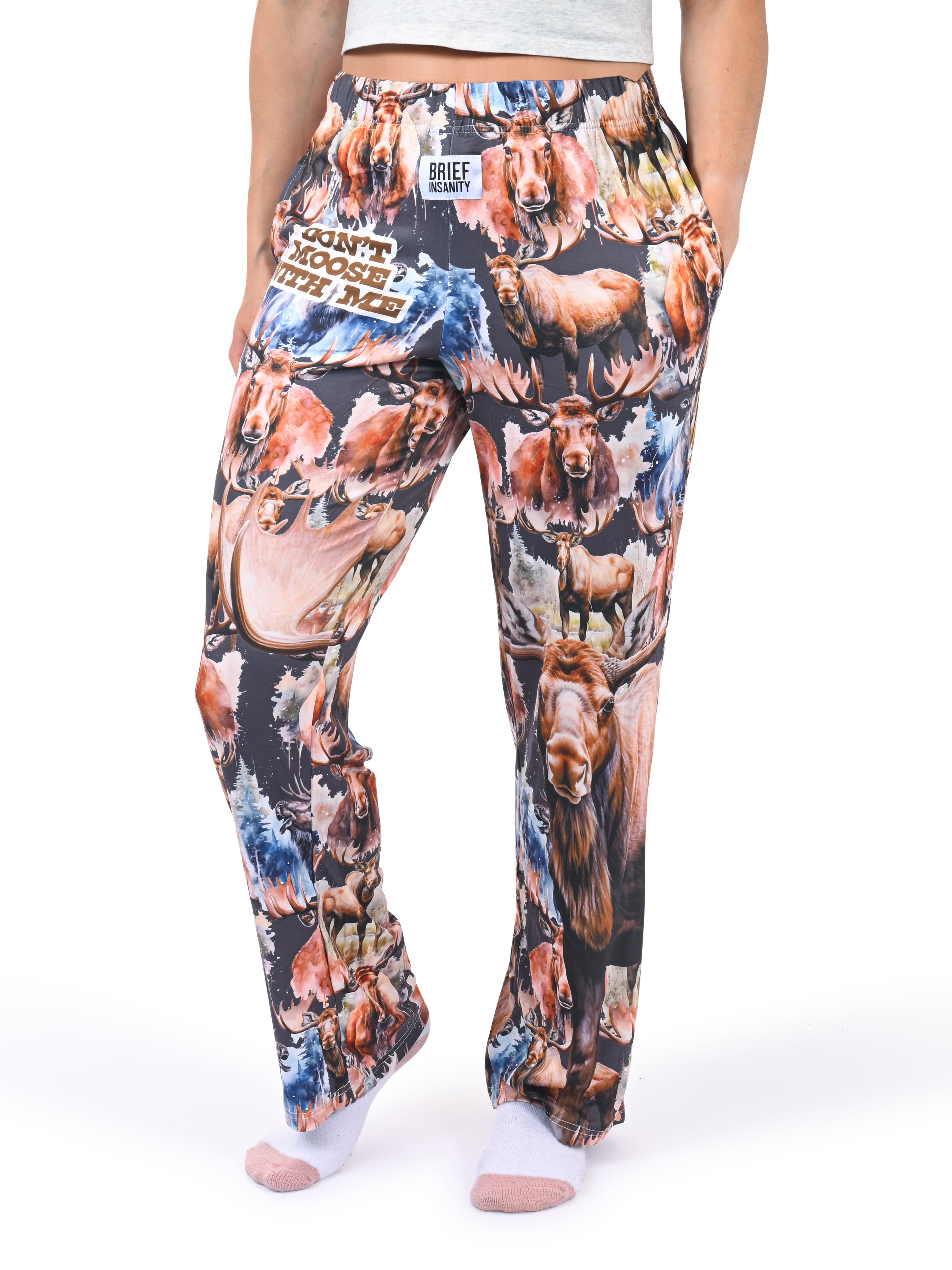 Don't Moose With Me Lounge Pants side angle view