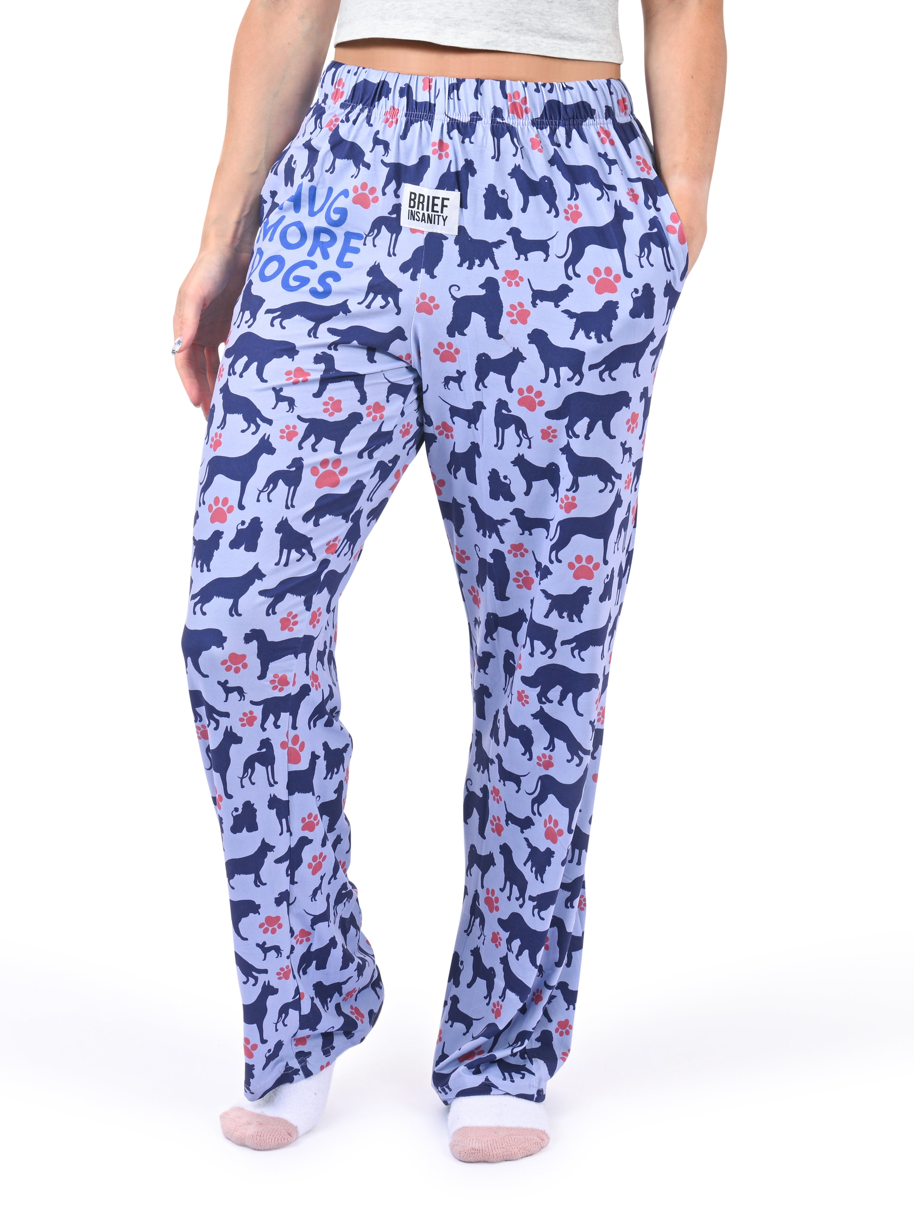 Hug More Dogs Pajama Pants side angle view