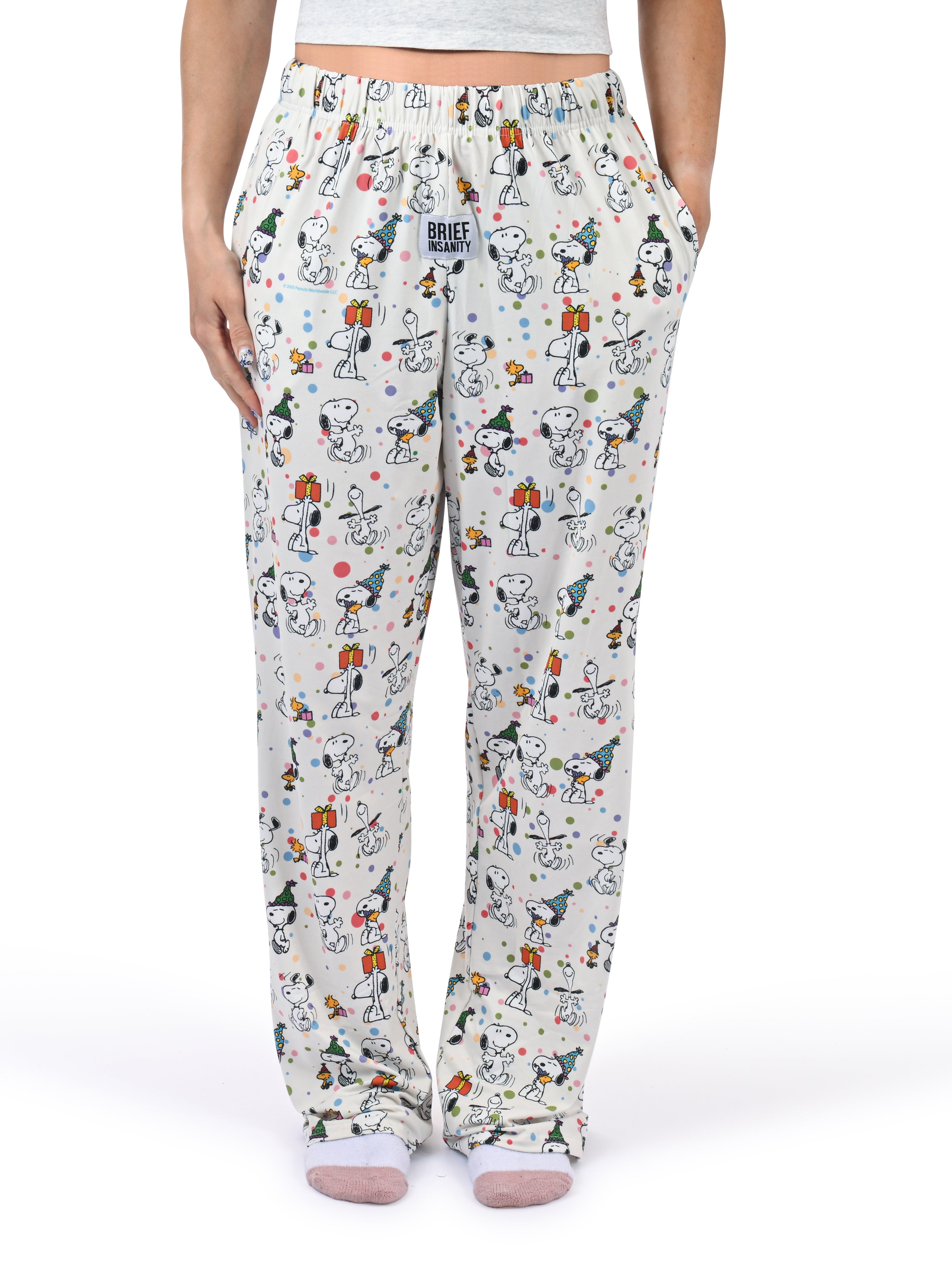 Snoopy Party Pajama Pants front view