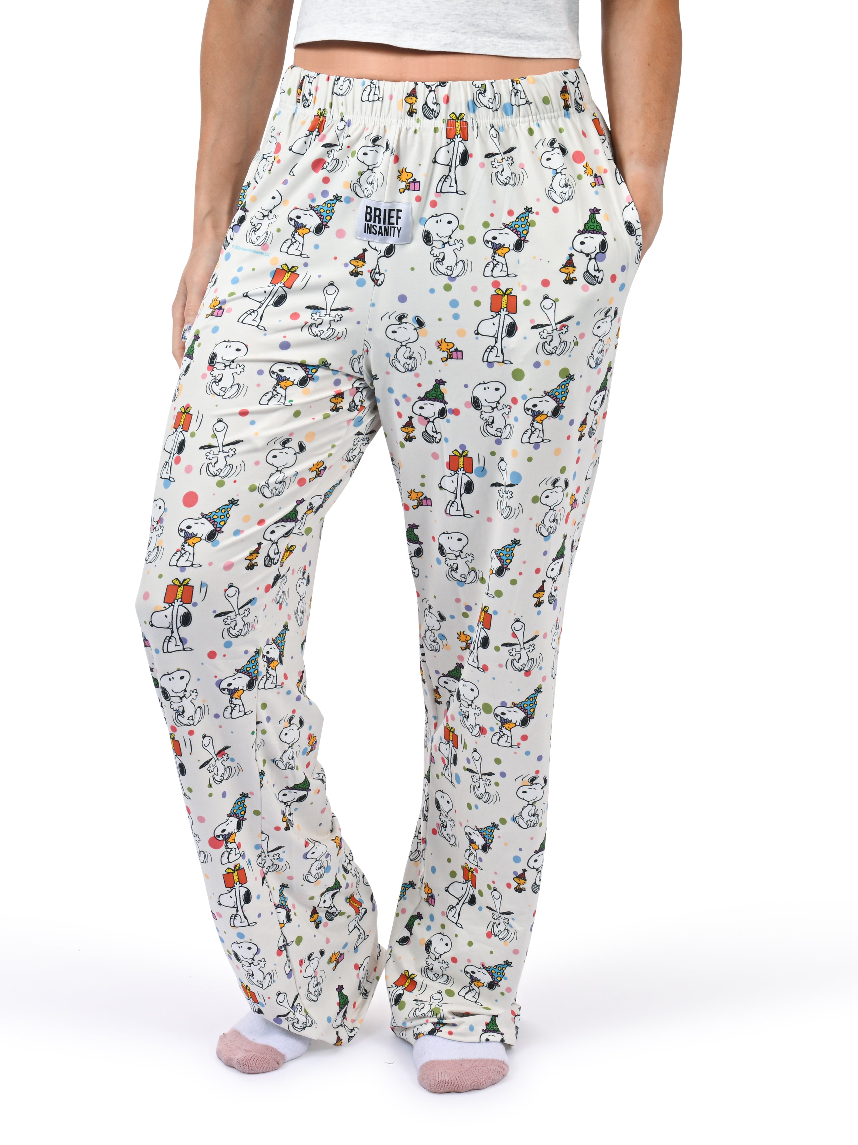 Snoopy Party Pajama Pants side angle view