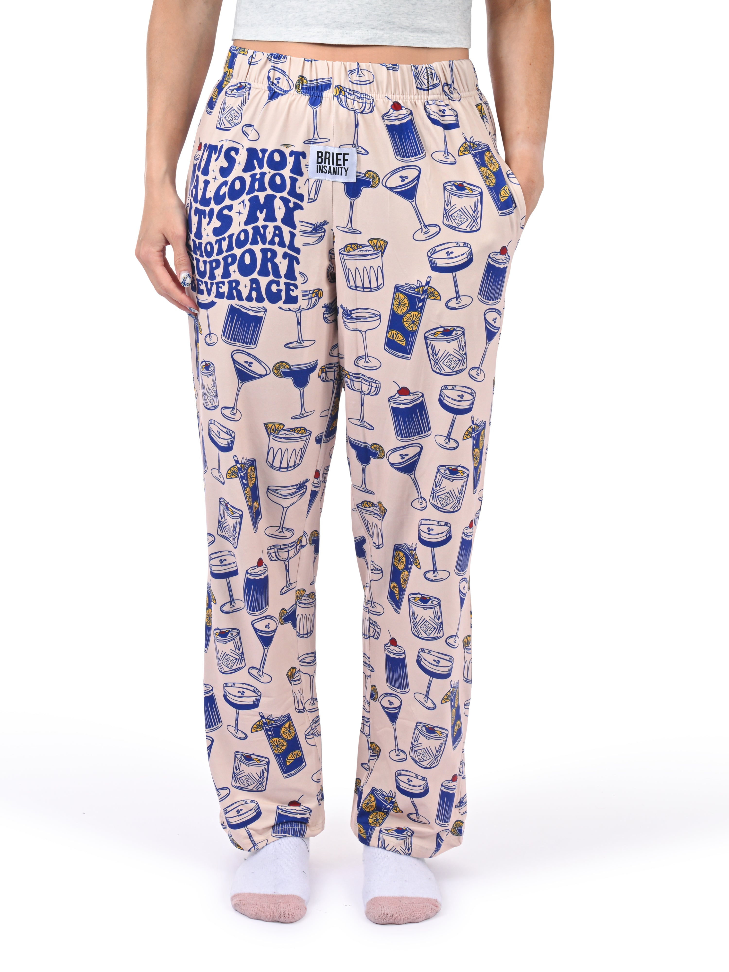 Emotional Support Beverage Pajama Pants front view