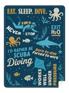 Eat Sleep Dive Throw Blanket