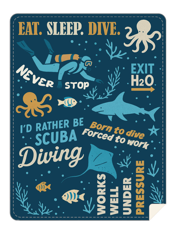 Eat Sleep Dive Throw Blanket