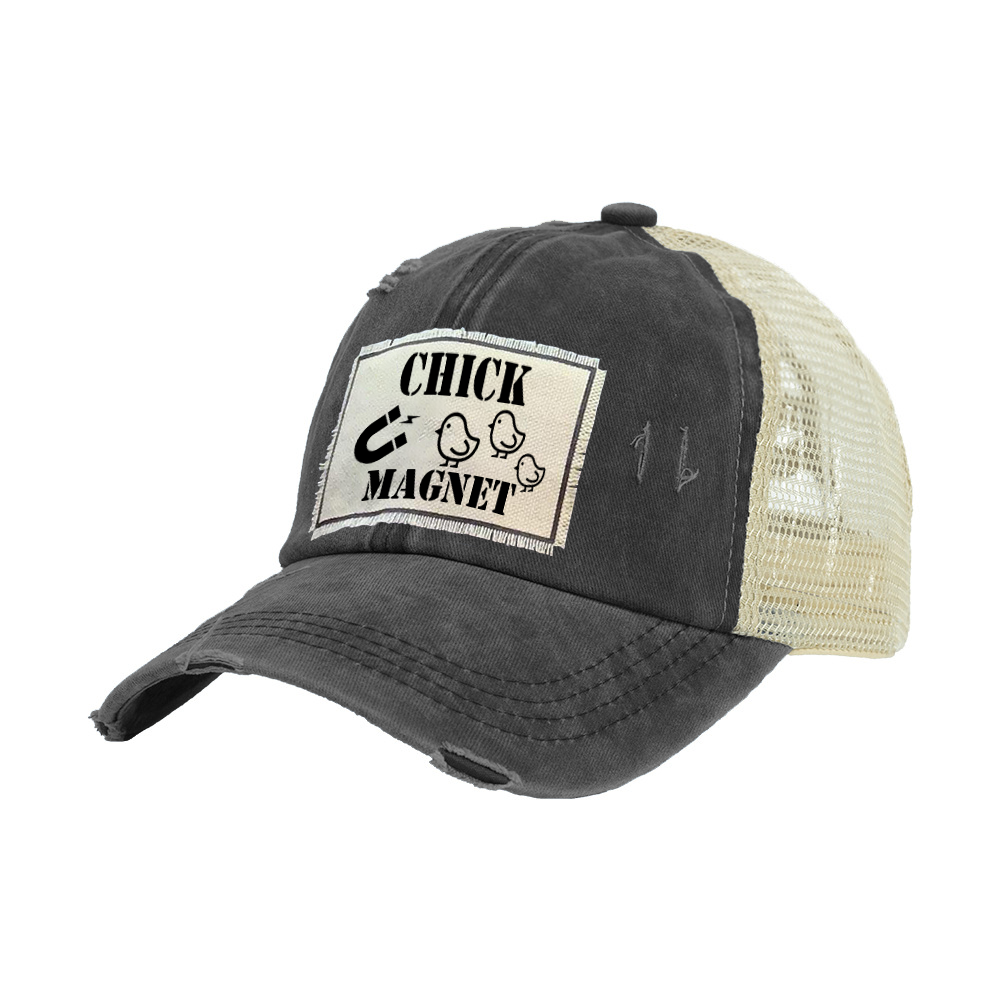 BRIEF INSANITY Chick Magnet Vintage Distressed Trucker Adult Hat