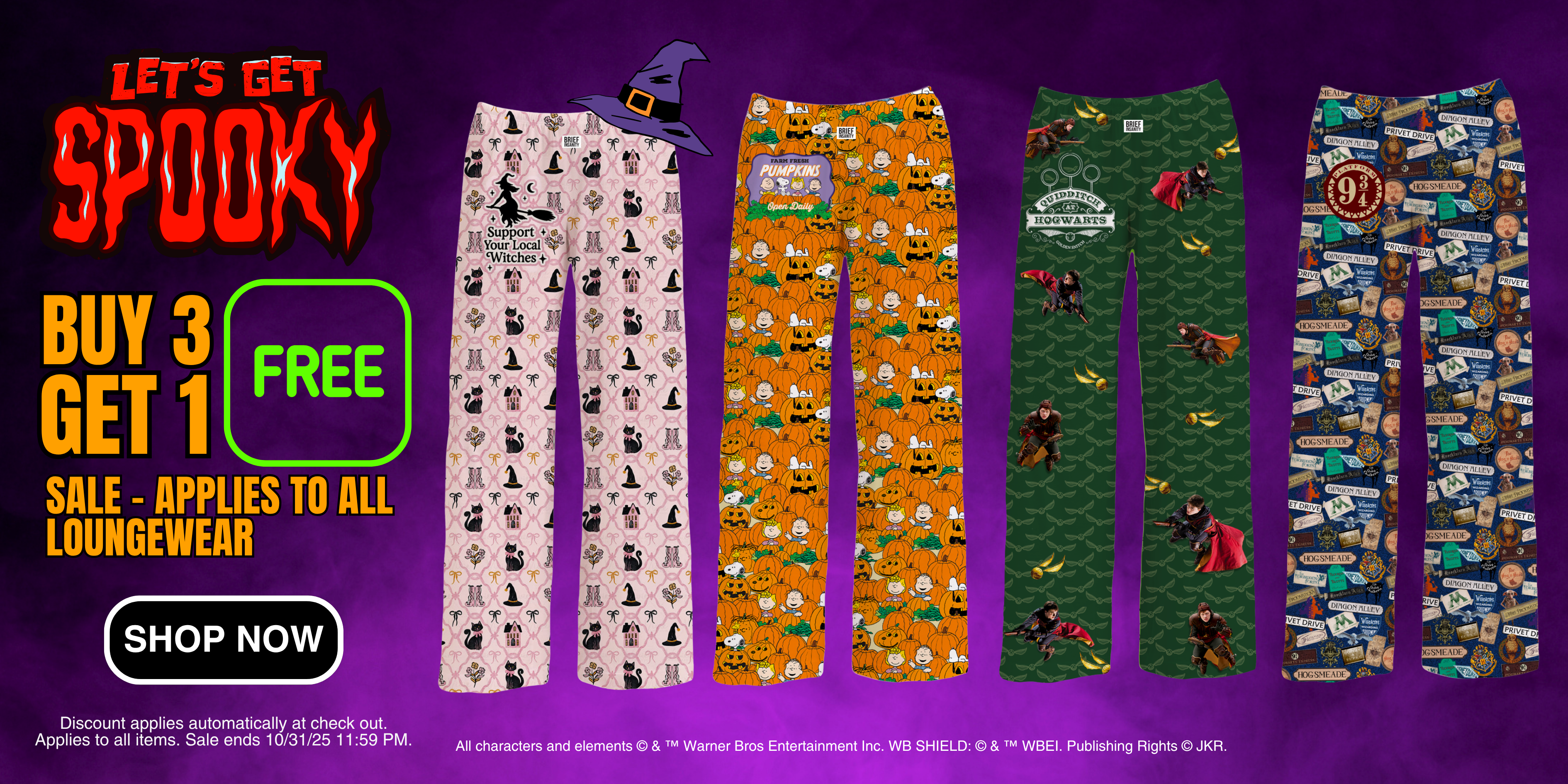 Let's Get Spooky Buy 3 Get 1 FREE Sale - Applies To All Loungewear - SHOP NOW
