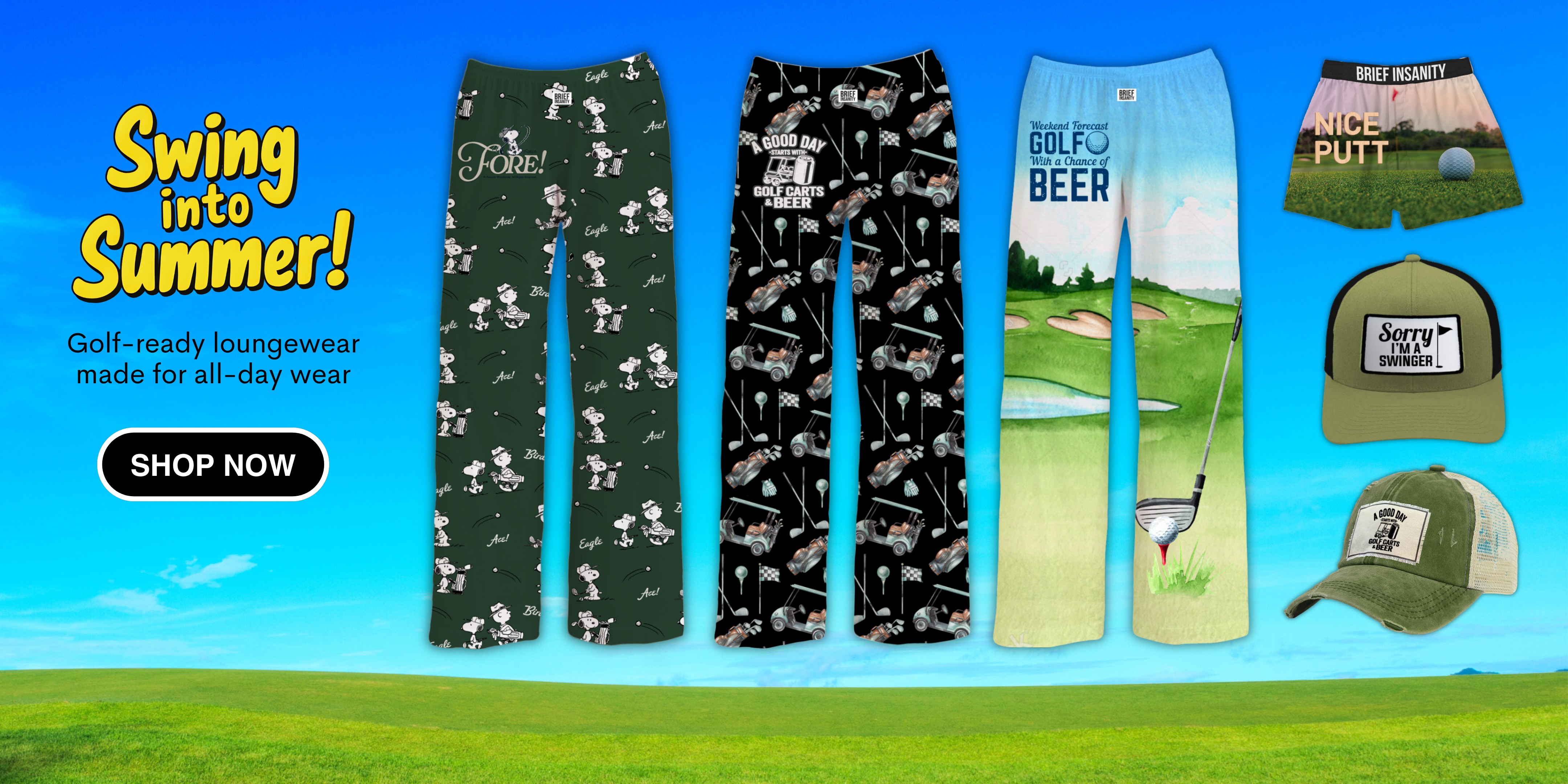 Swing into Summer! Golf-ready loungewear made for all-day wear - SHOP NOW